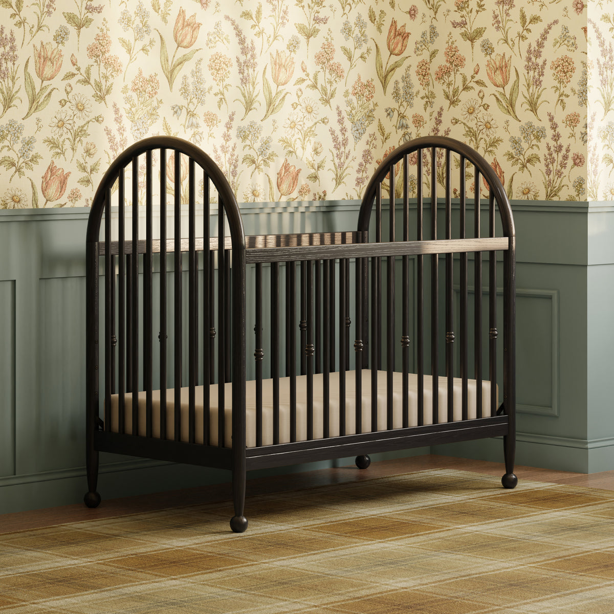 M31401AB,Namesake,Alouette 3-in-1 Convertible Spindle Crib in Archival Black