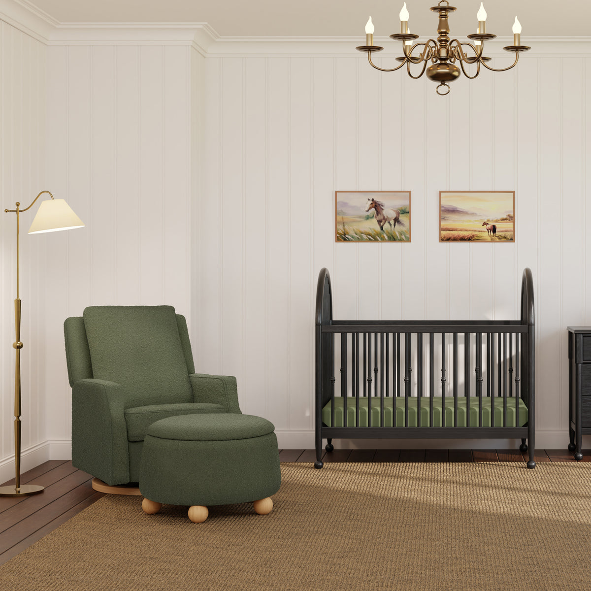 M31401AB,Namesake,Alouette 3-in-1 Convertible Spindle Crib in Archival Black