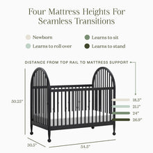 M31401AB,Namesake,Alouette 3-in-1 Convertible Spindle Crib in Archival Black