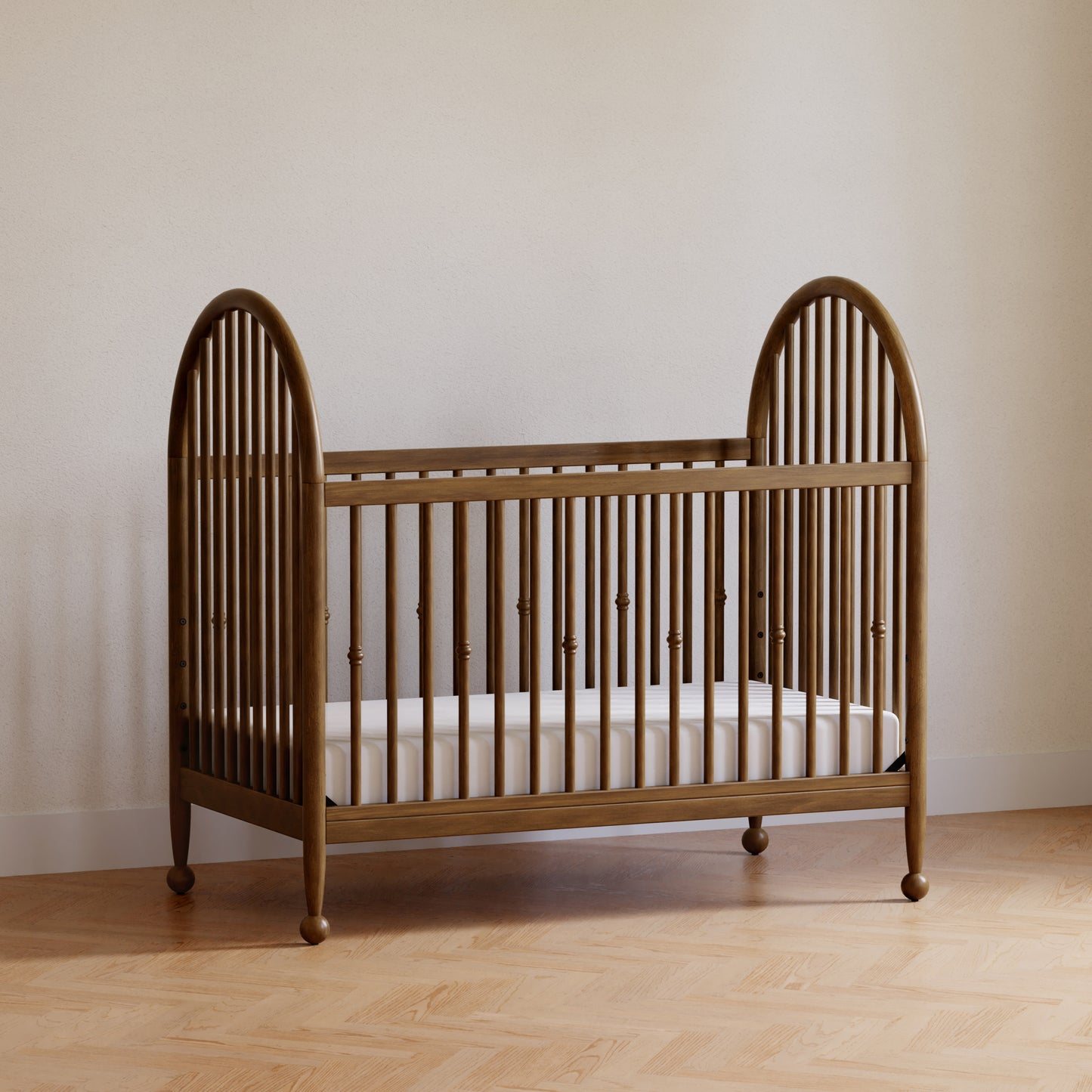 M31401NL,Namesake,Alouette 3-in-1 Convertible Spindle Crib in Natural Walnut