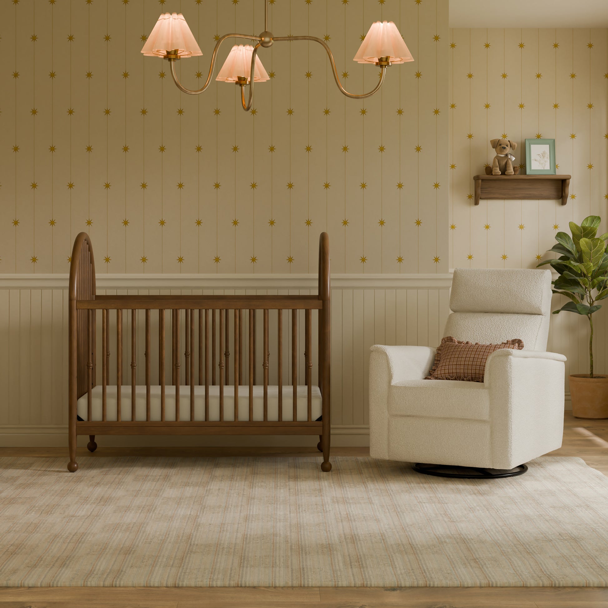 M31401NL,Namesake,Alouette 3-in-1 Convertible Spindle Crib in Natural Walnut