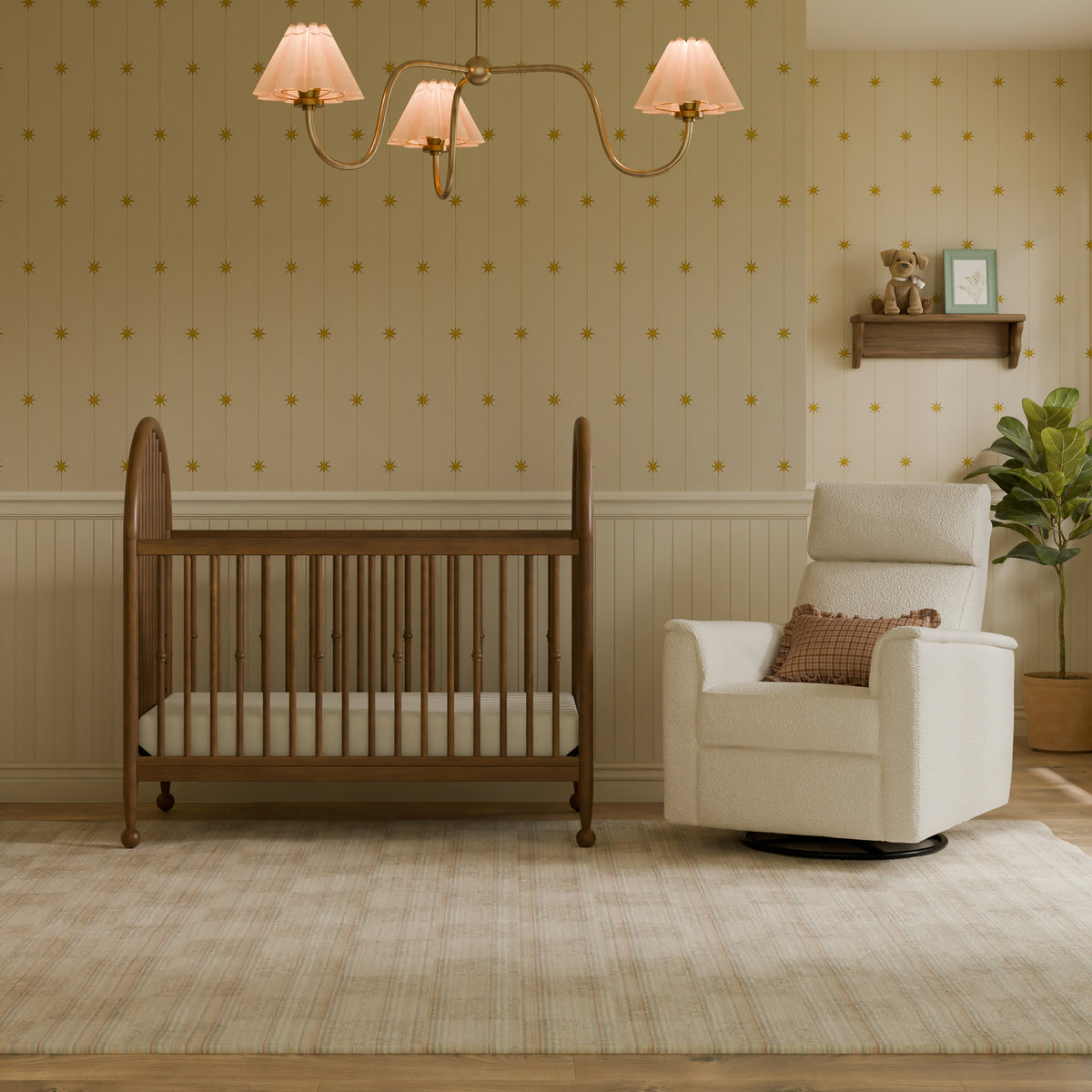 M31401NL,Namesake,Alouette 3-in-1 Convertible Spindle Crib in Natural Walnut