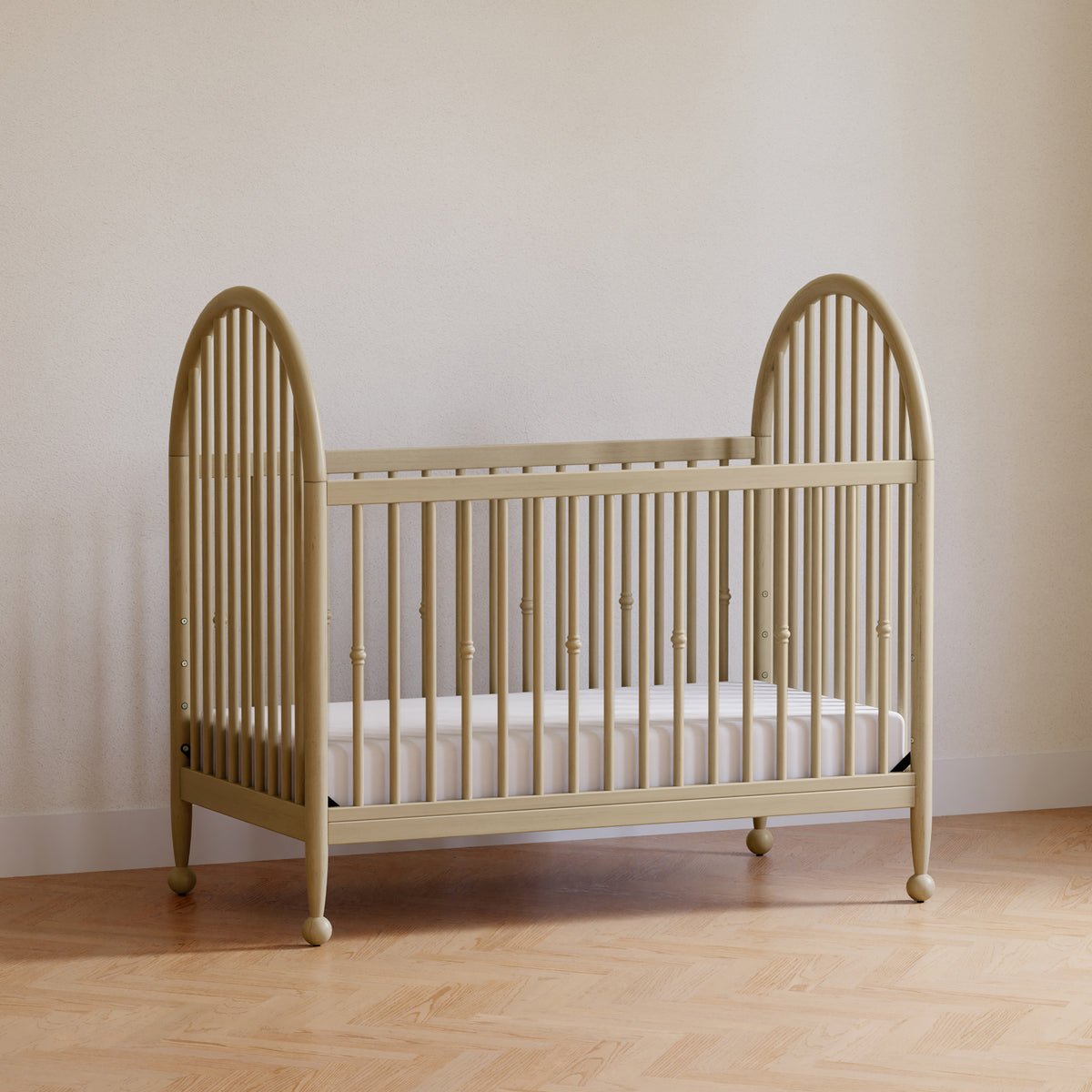 M31401WP,Namesake,Alouette 3-in-1 Convertible Spindle Crib in Washed Pine