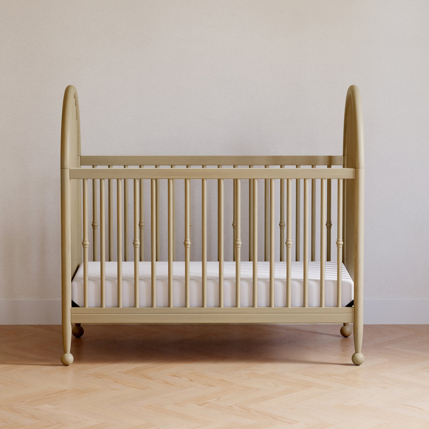 M31401WP,Namesake,Alouette 3-in-1 Convertible Spindle Crib in Washed Pine