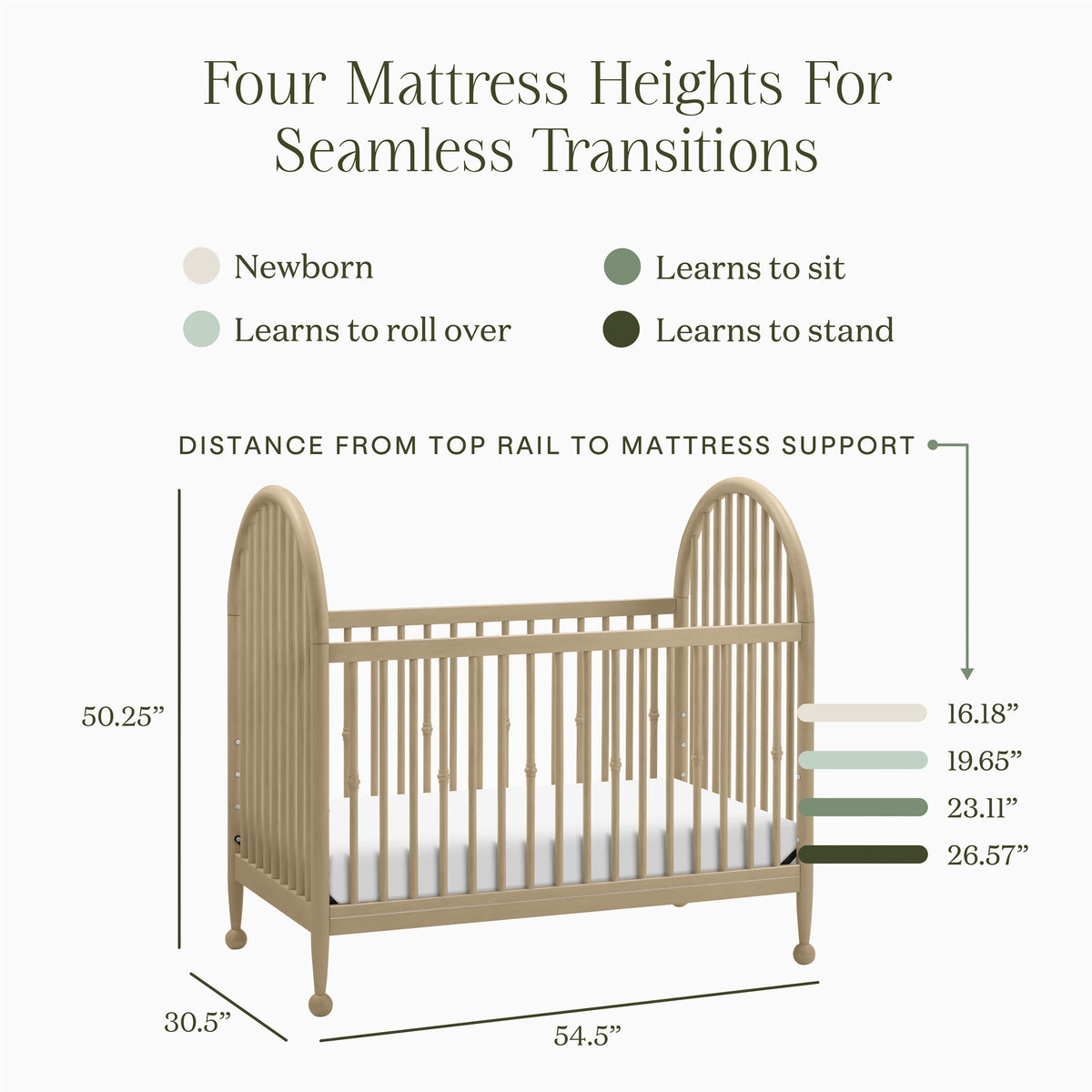 M31401WP,Namesake,Alouette 3-in-1 Convertible Spindle Crib in Washed Pine