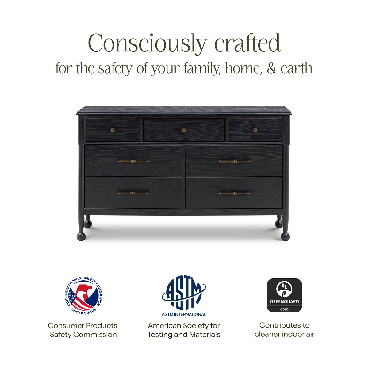 M31416AB,Namesake,Alouette 7-Drawer Assembled Dresser in Archival Black