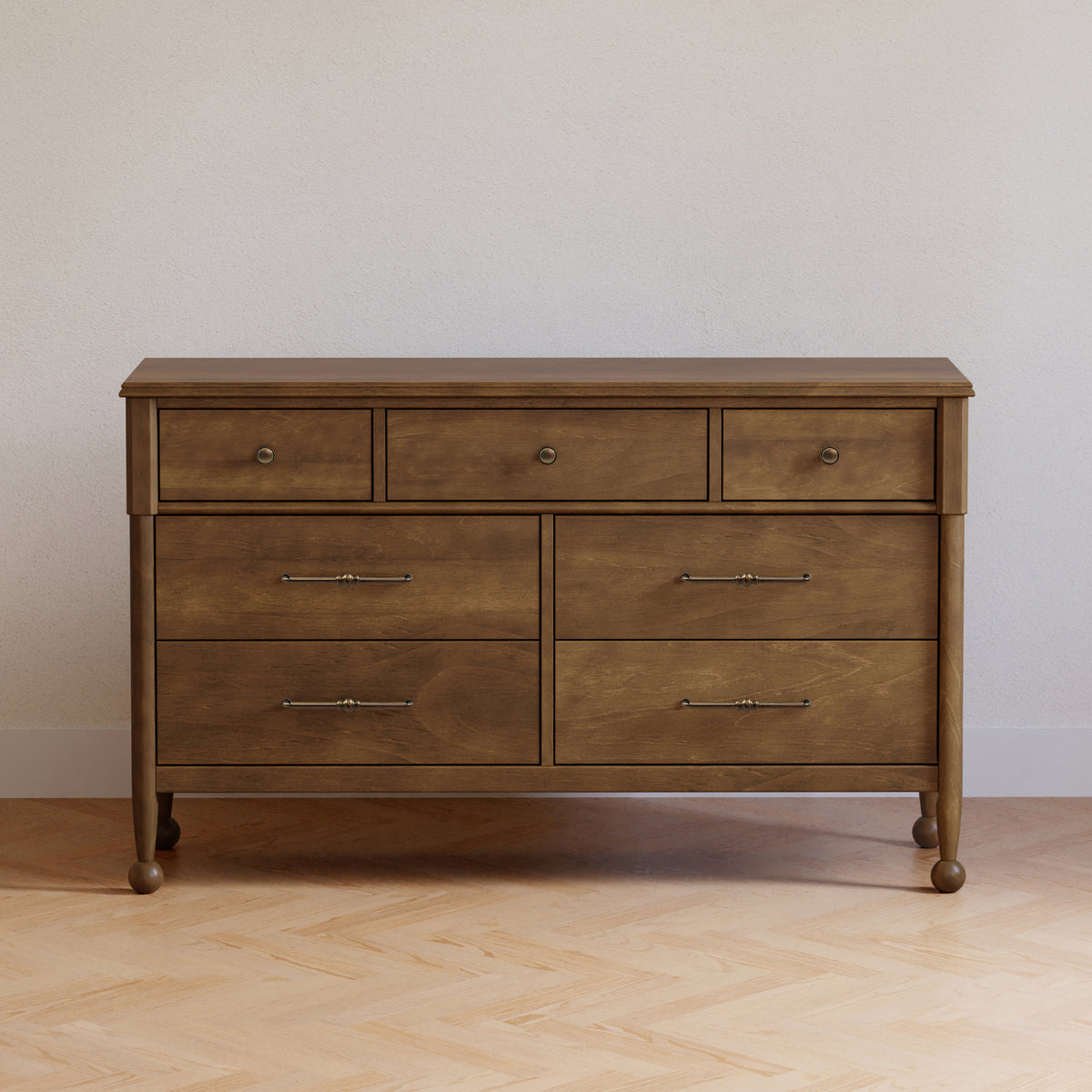 M31416NL,Namesake,Alouette 7-Drawer Assembled Dresser in Natural Walnut