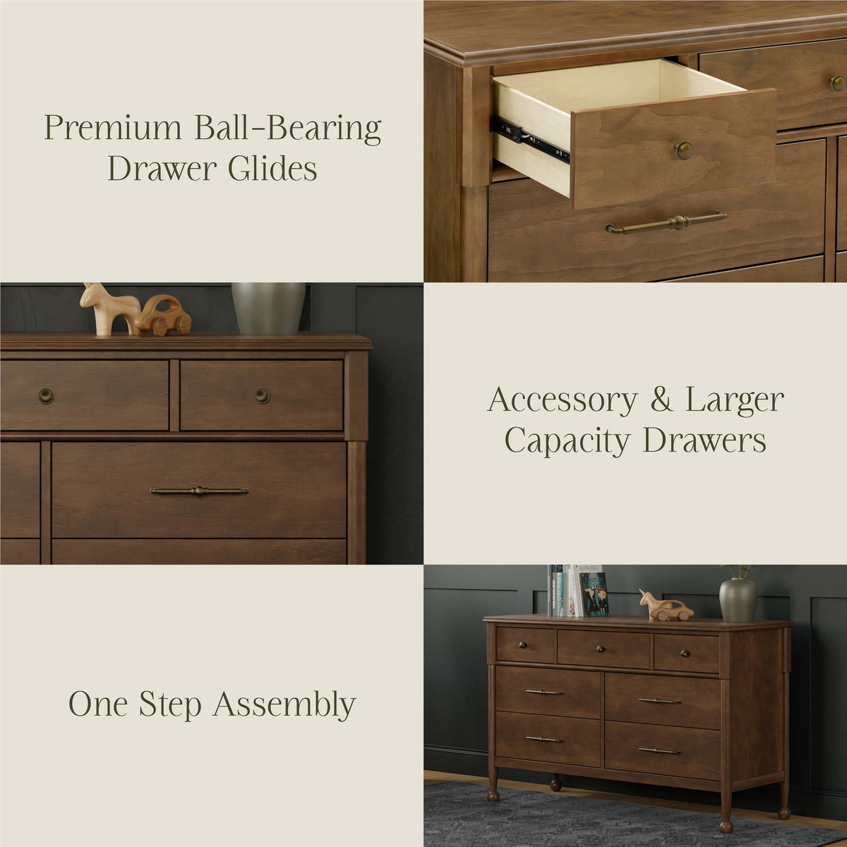 M31416NL,Namesake,Alouette 7-Drawer Assembled Dresser in Natural Walnut