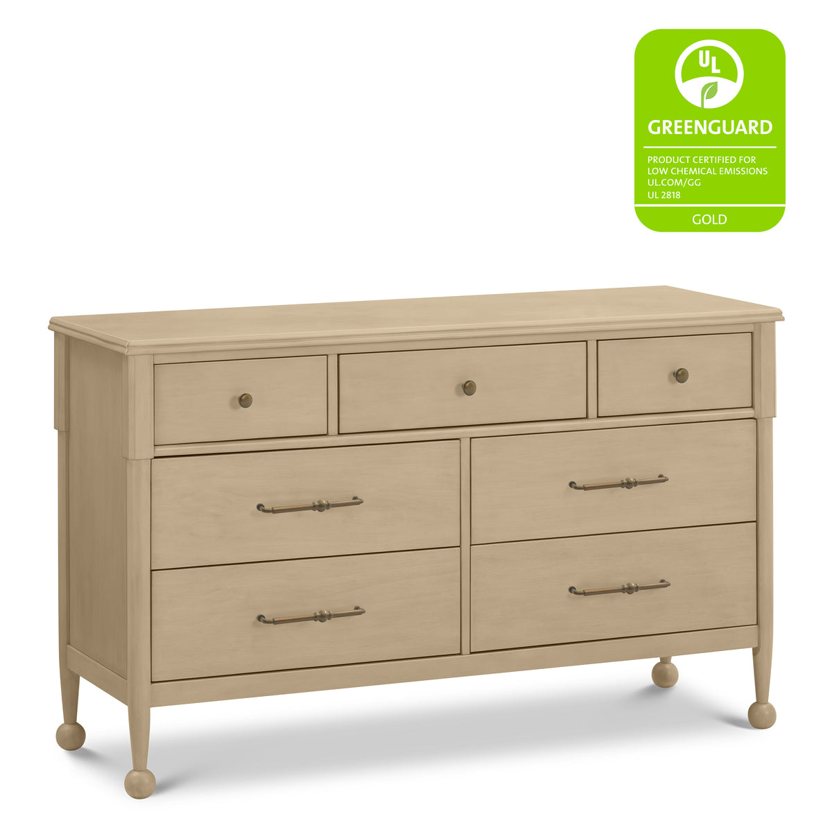 M31416WP,Namesake,Alouette 7-Drawer Assembled Dresser in Washed Pine