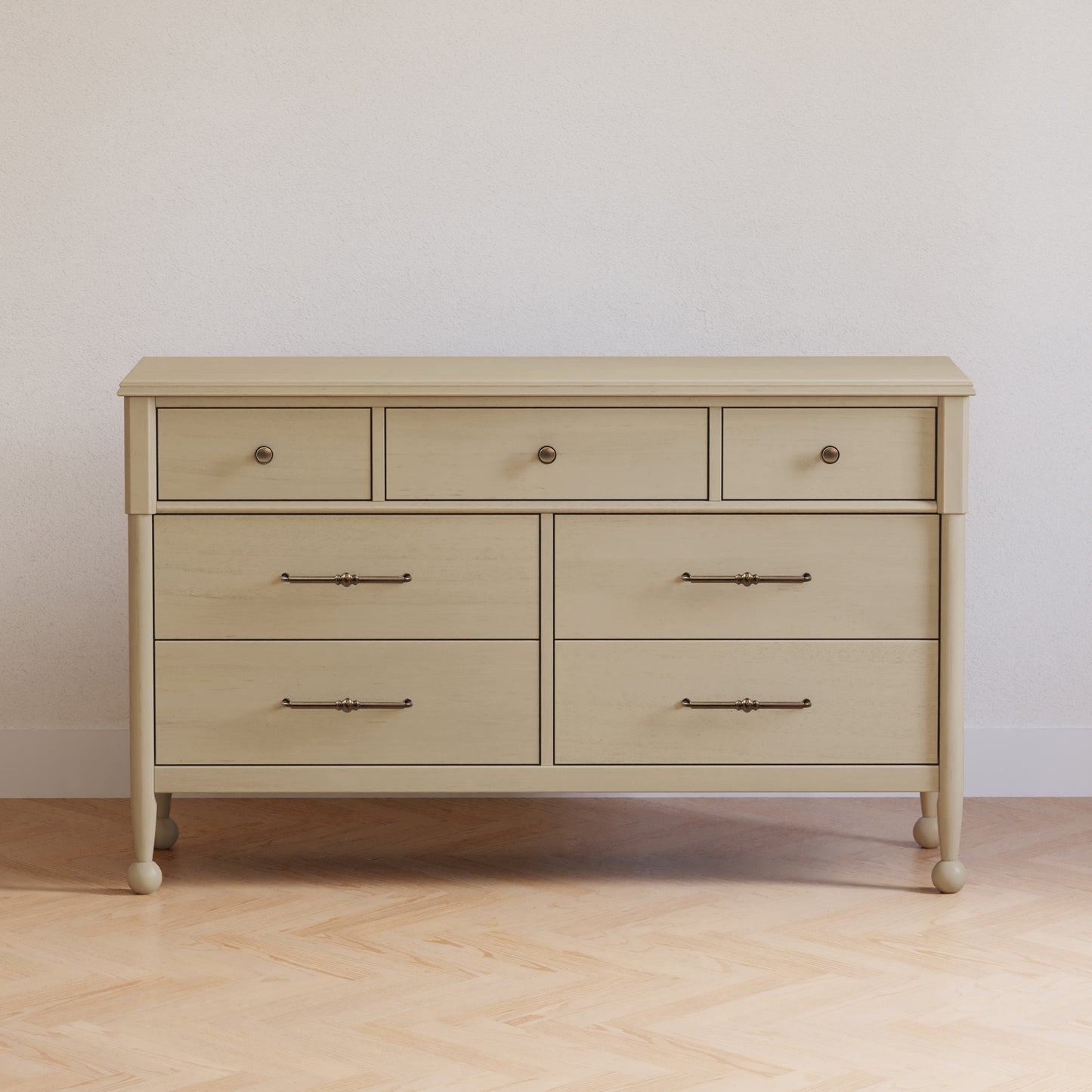 M31416WP,Namesake,Alouette 7-Drawer Assembled Dresser in Washed Pine
