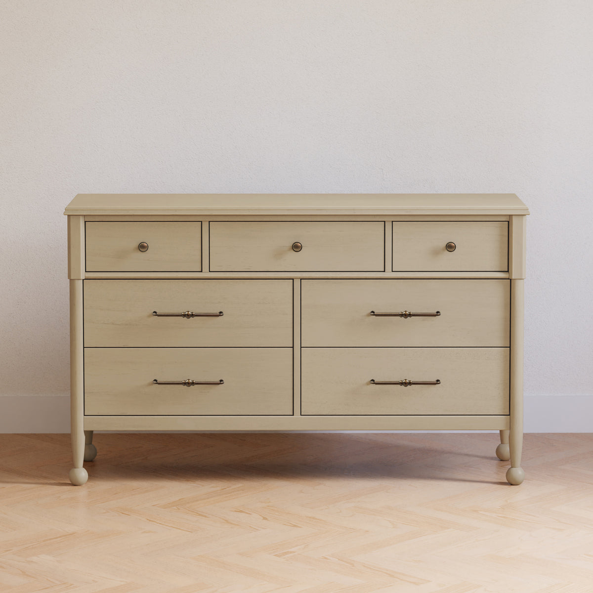 M31416WP,Namesake,Alouette 7-Drawer Assembled Dresser in Washed Pine