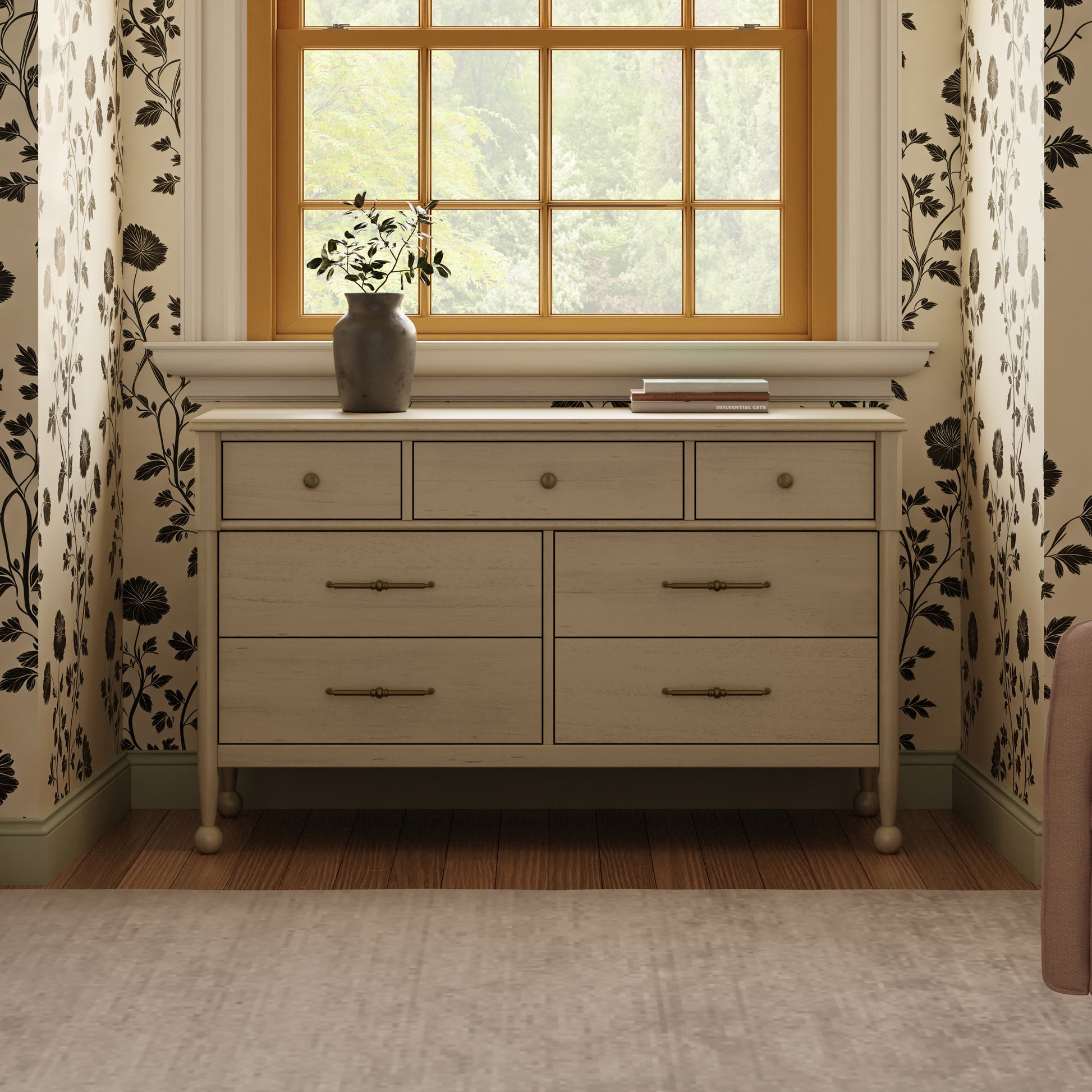 M31416WP,Namesake,Alouette 7-Drawer Assembled Dresser in Washed Pine