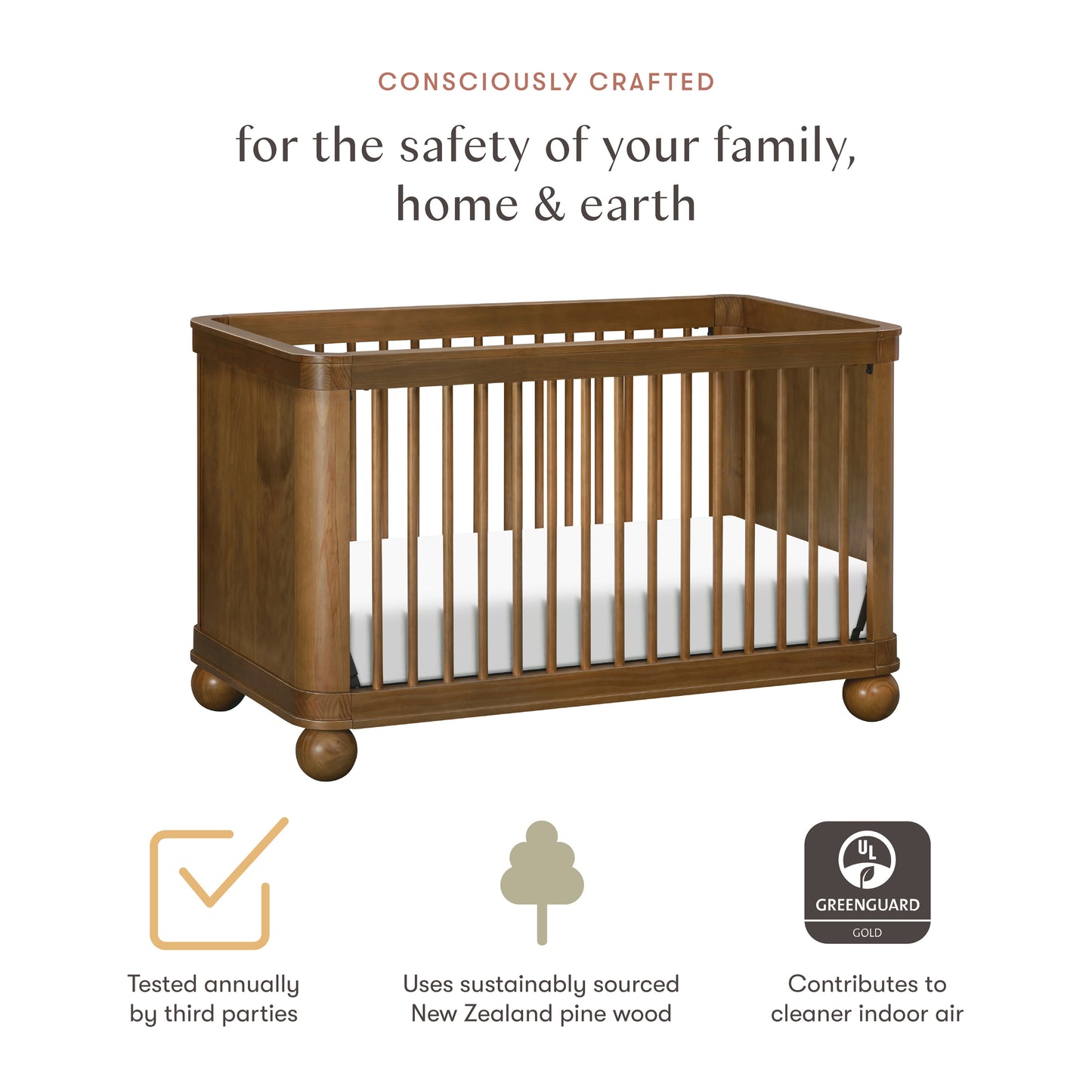 M31801NL,Babyletto,Crosby 3-in-1 Convertible Crib in Natural Walnut