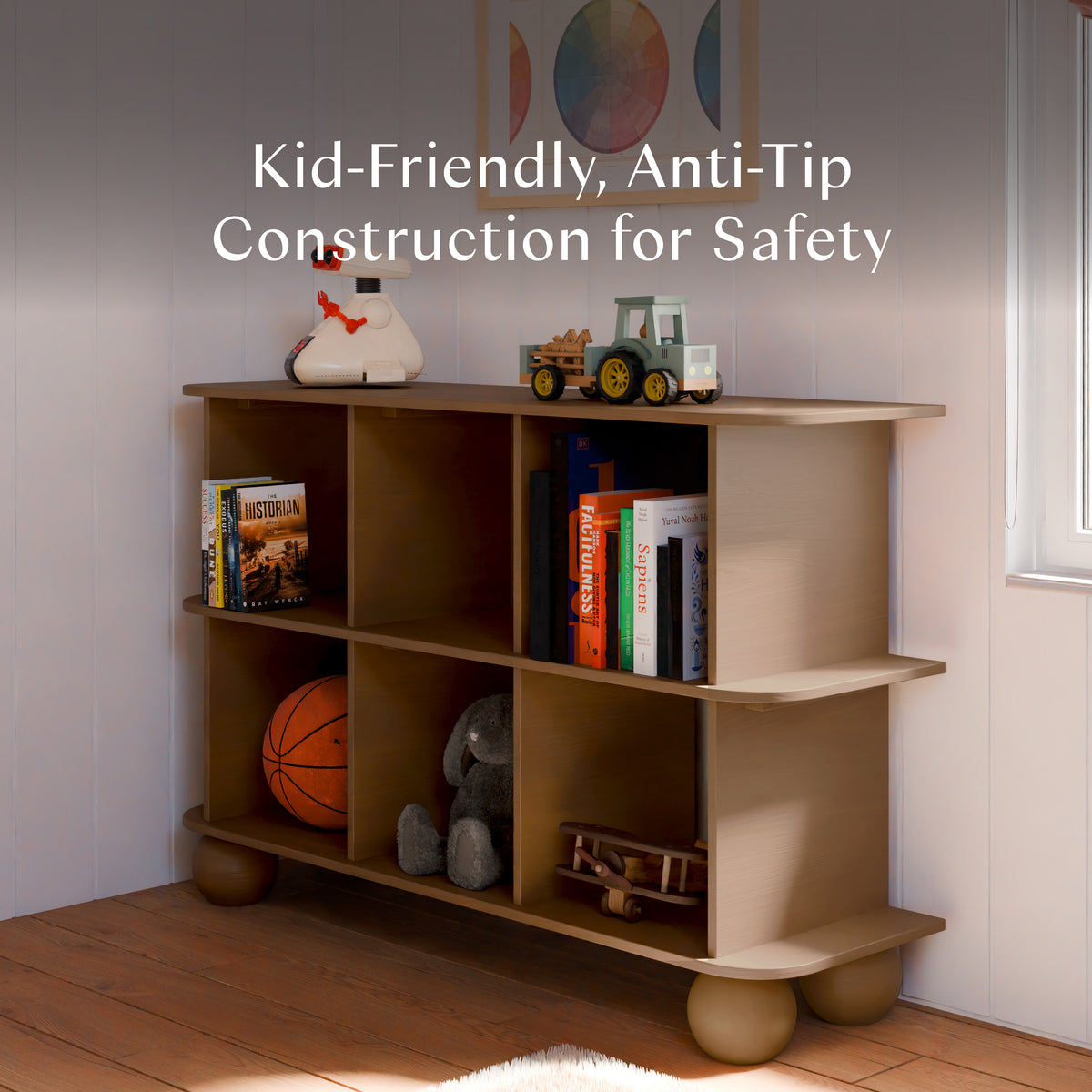 M31811NL,Babyletto Kids,Crosby Open Bookcase in Natural Walnut