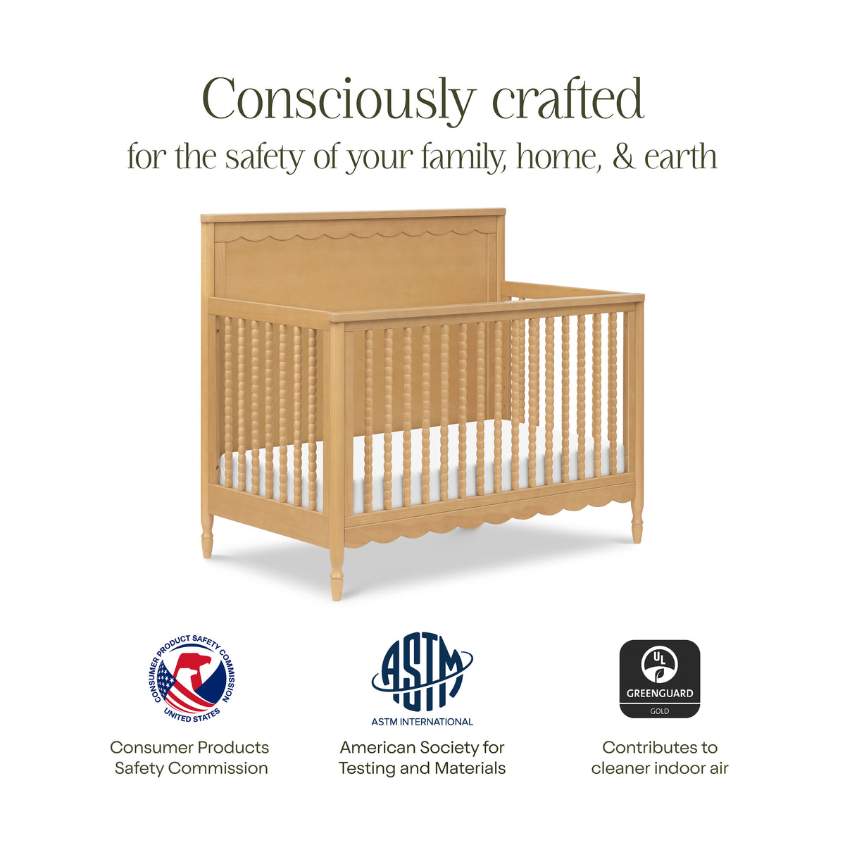 M32301HY,Namesake,Ambrosia 4-in-1 Convertible Crib in Honey