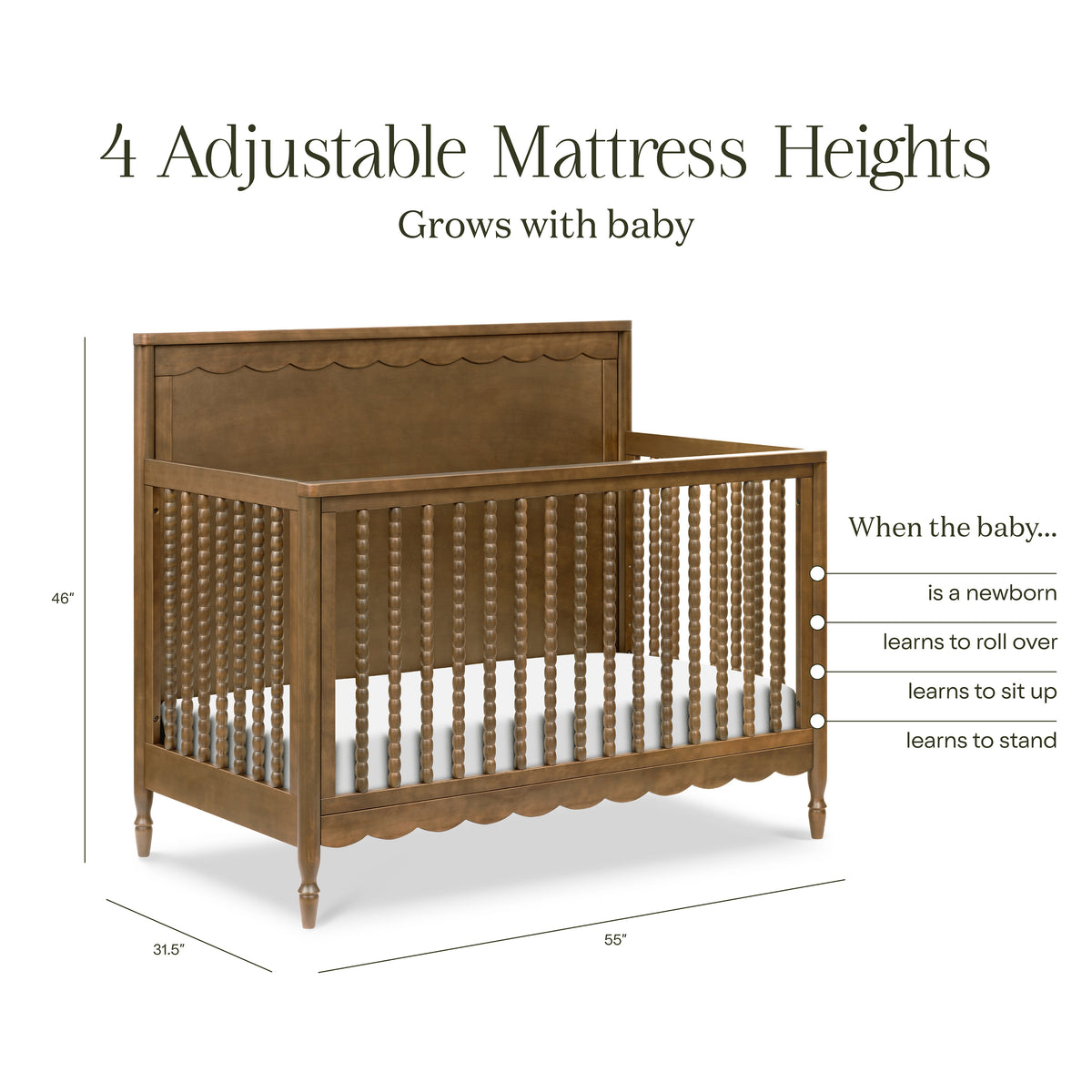 M32301NL,Namesake,Ambrosia 4-in-1 Convertible Crib in Natural Walnut