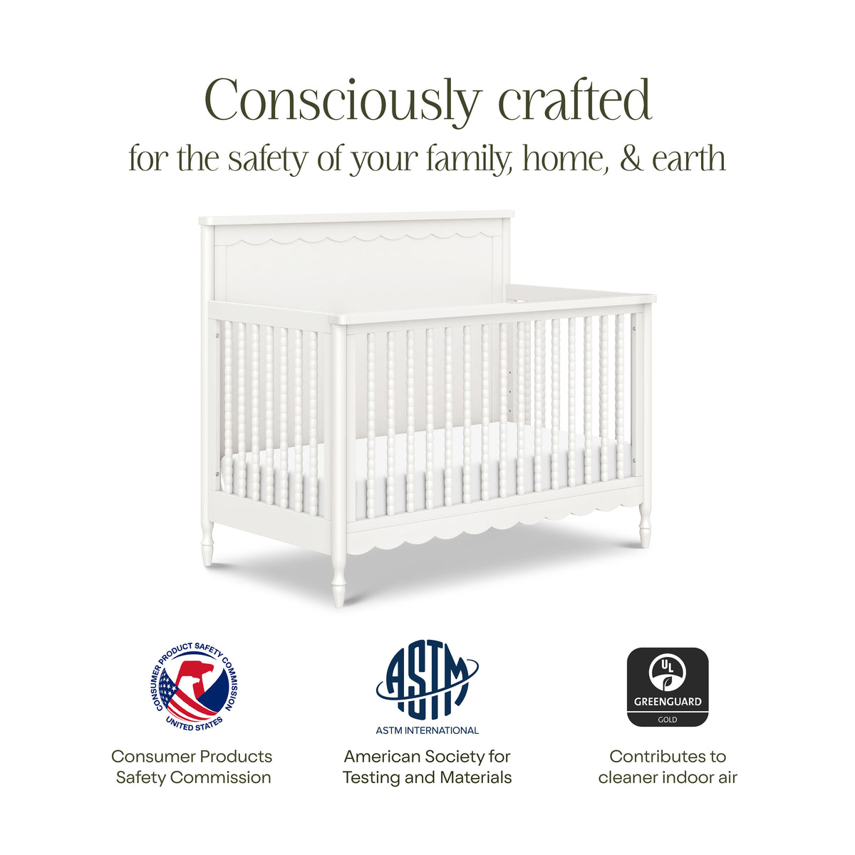 M32301RW,Namesake,Ambrosia 4-in-1 Convertible Crib in Warm White