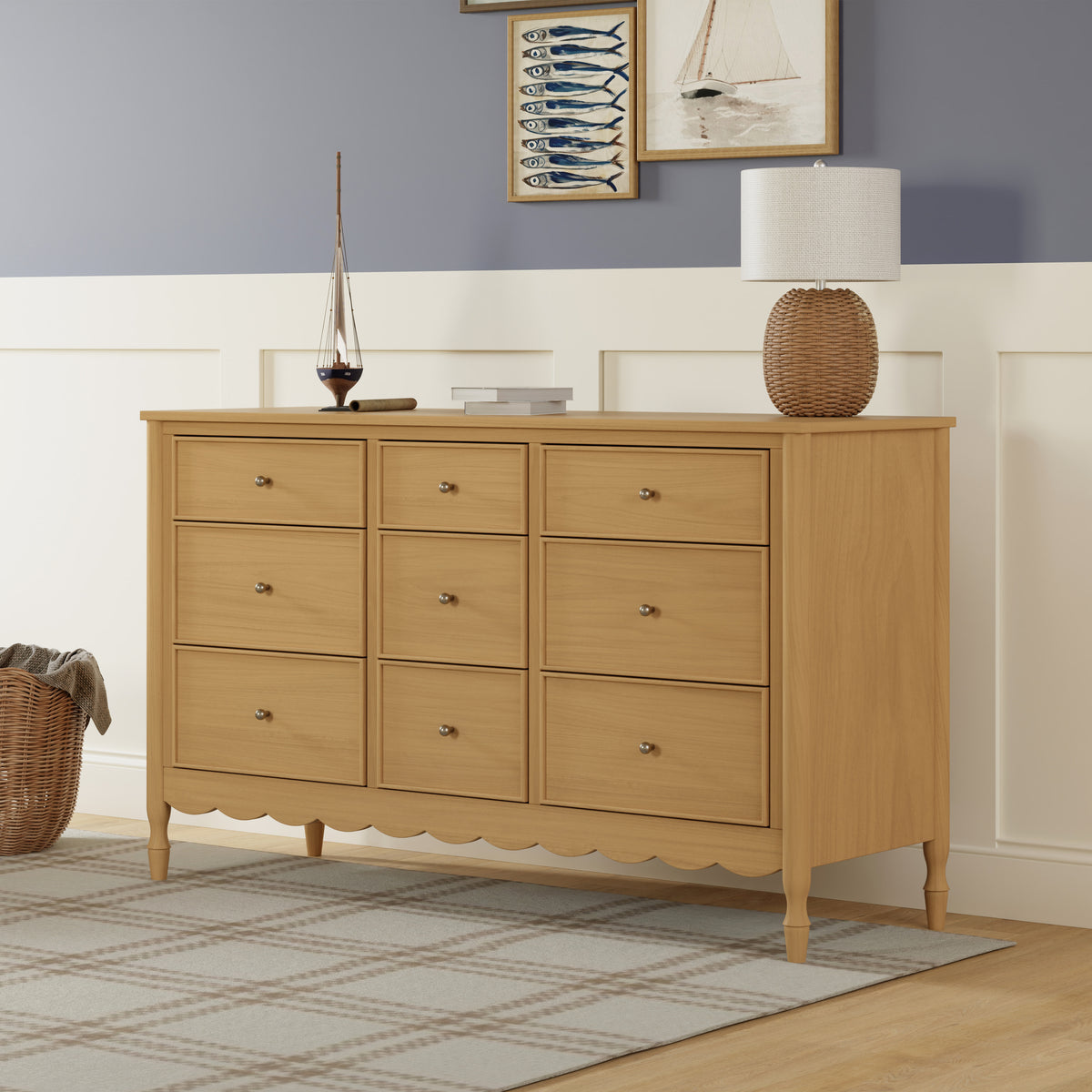 M32328HY,Namesake,Ambrosia 9-Drawer Assembled Dresser in Honey