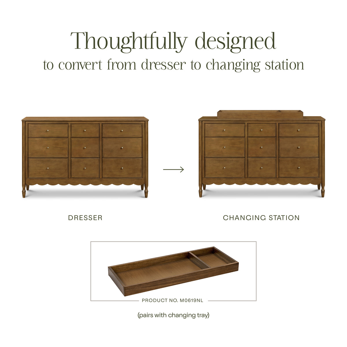 M32328NL,Namesake,Ambrosia 9-Drawer Assembled Dresser in Natural Walnut