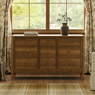 M32328NL,Namesake,Ambrosia 9-Drawer Assembled Dresser in Natural Walnut