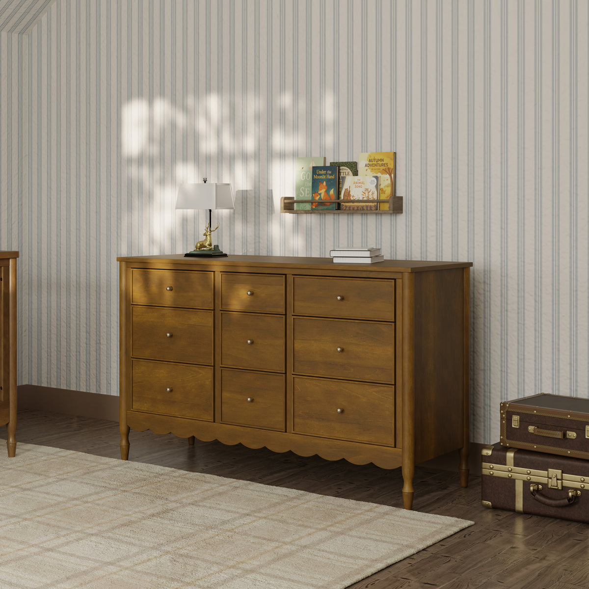 M32328NL,Namesake,Ambrosia 9-Drawer Assembled Dresser in Natural Walnut