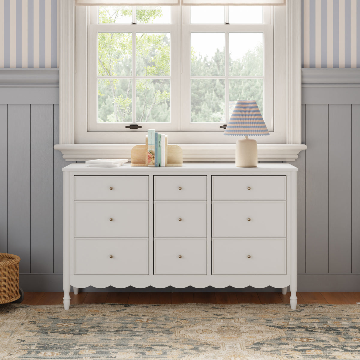 M32328RW,Namesake,Ambrosia 9-Drawer Assembled Dresser in Warm White