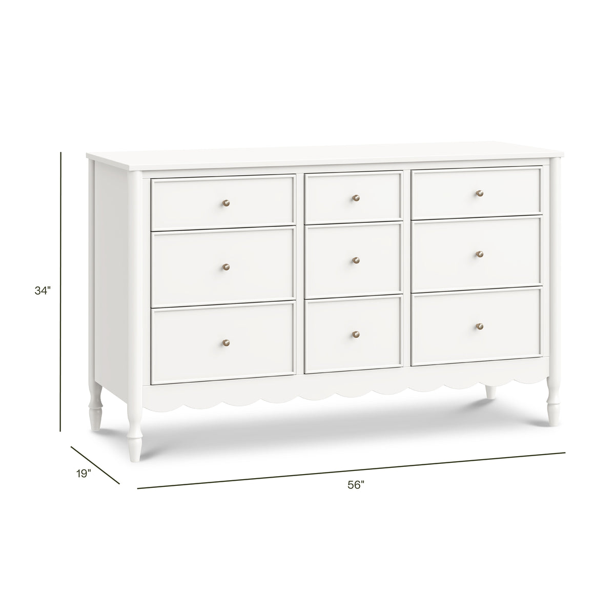 M32328RW,Namesake,Ambrosia 9-Drawer Assembled Dresser in Warm White