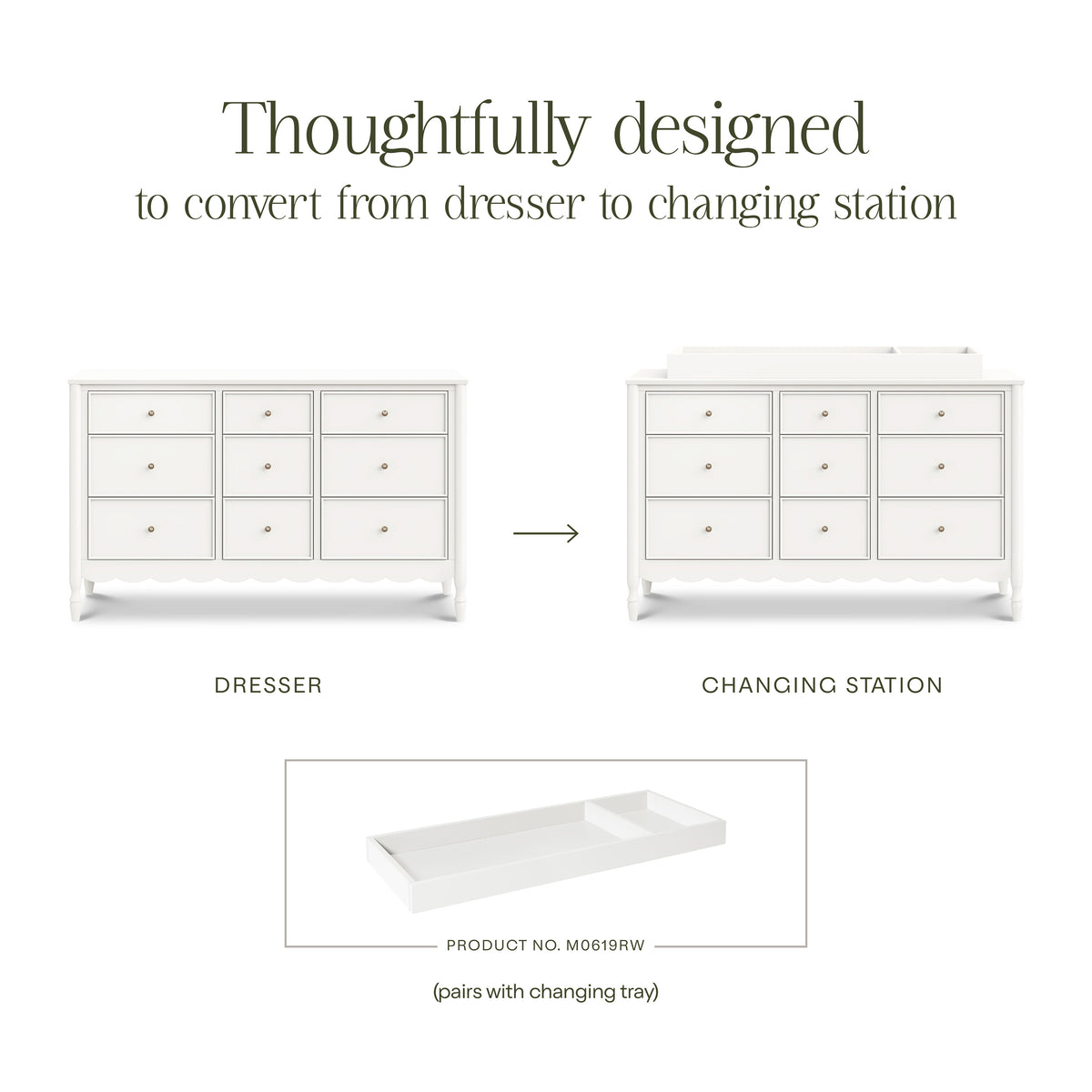 M32328RW,Namesake,Ambrosia 9-Drawer Assembled Dresser in Warm White