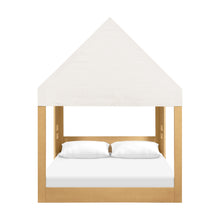 M32859FCS,Babyletto Kids,Uchi Montessori-Inspired House Full Bed Canopy in Fog Chatham Stripe Eco-Weave