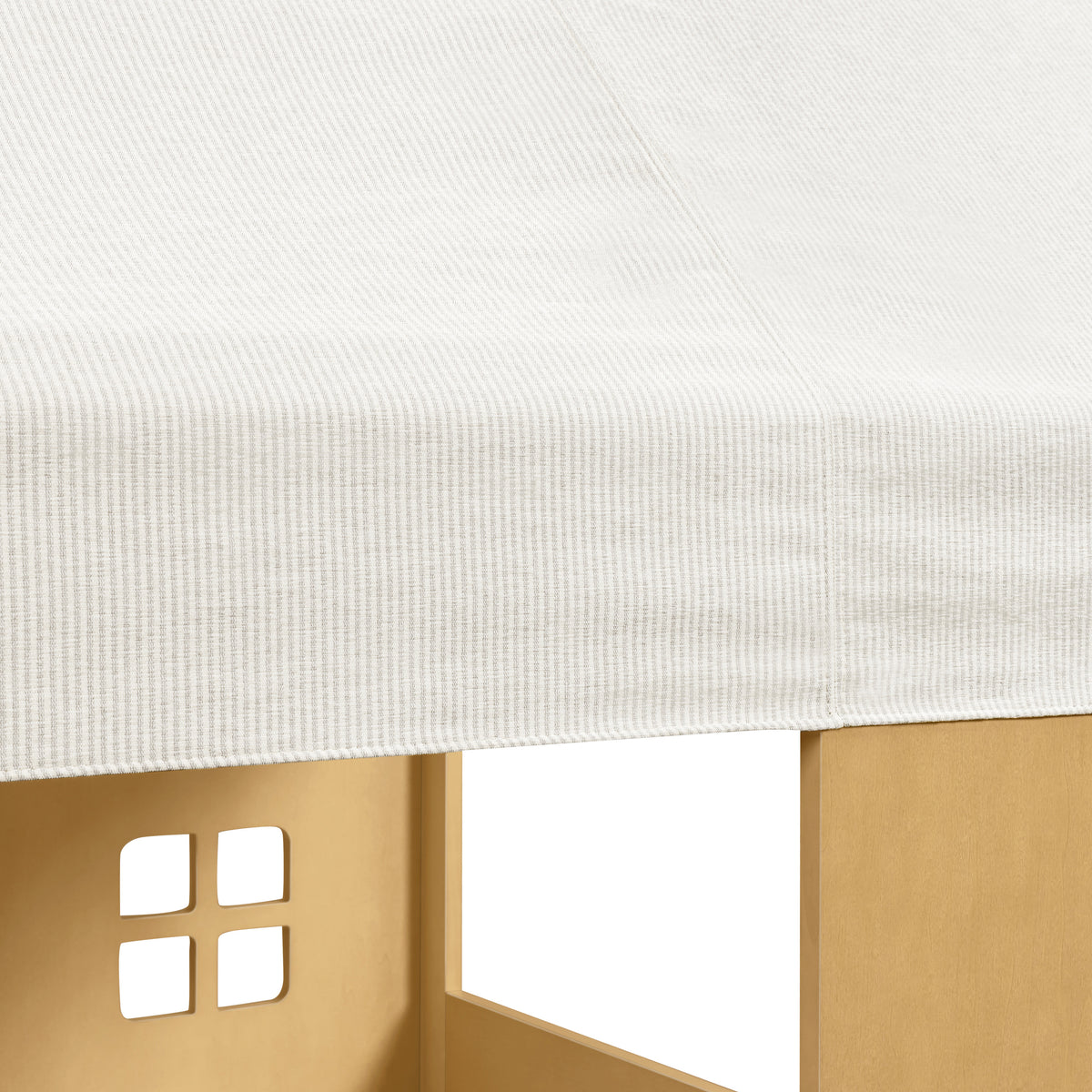 M32859FCS,Babyletto Kids,Uchi Montessori-Inspired House Full Bed Canopy in Fog Chatham Stripe Eco-Weave