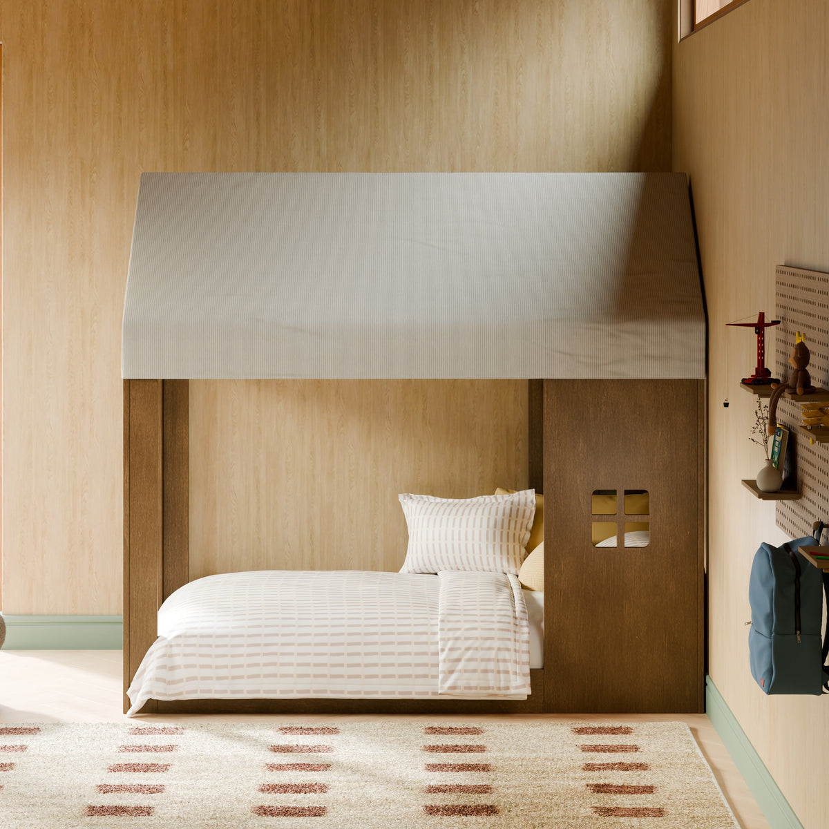M32876NL,Babyletto Kids,Uchi Montessori-Inspired House Twin Bed in Natural Walnut