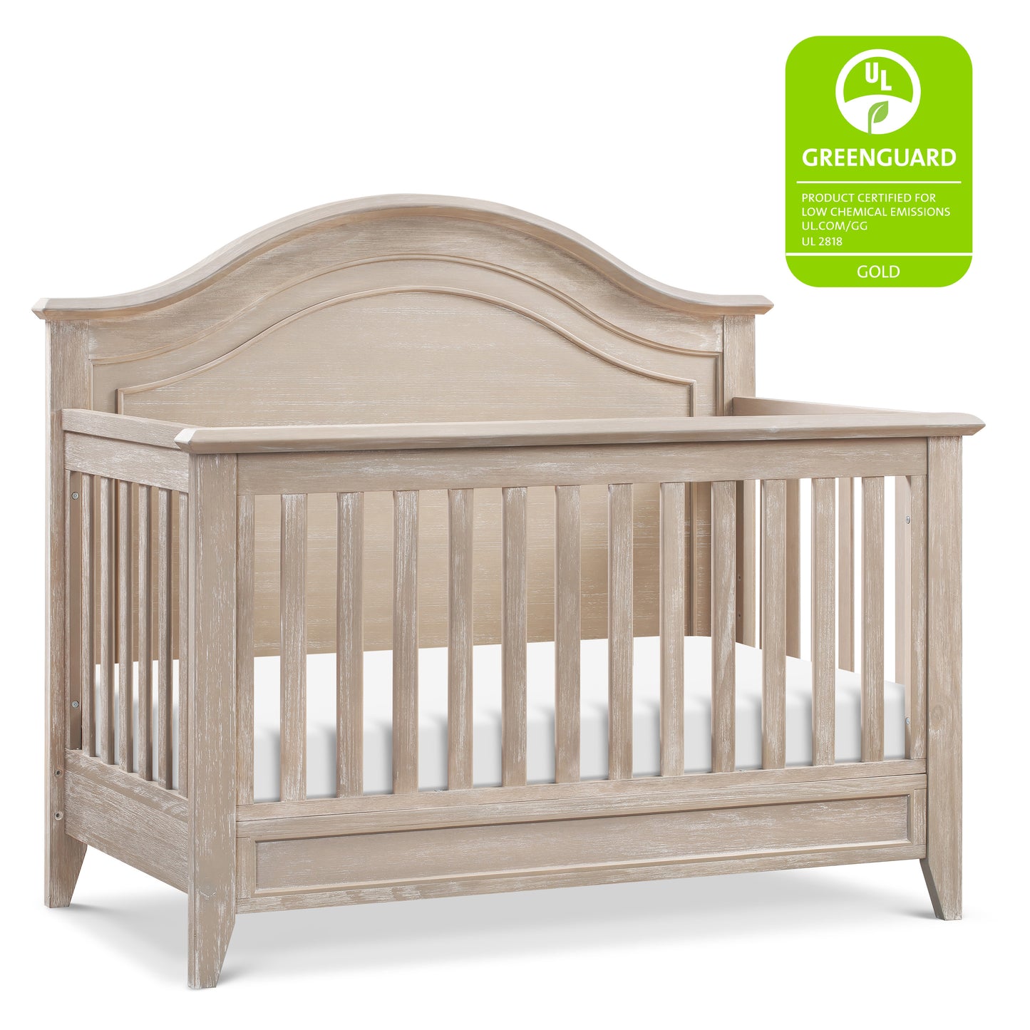 M34401SDB,Monogram by Namesake,Barrow Rustic 4-in-1 Convertible Curve Top Crib in Sandbar