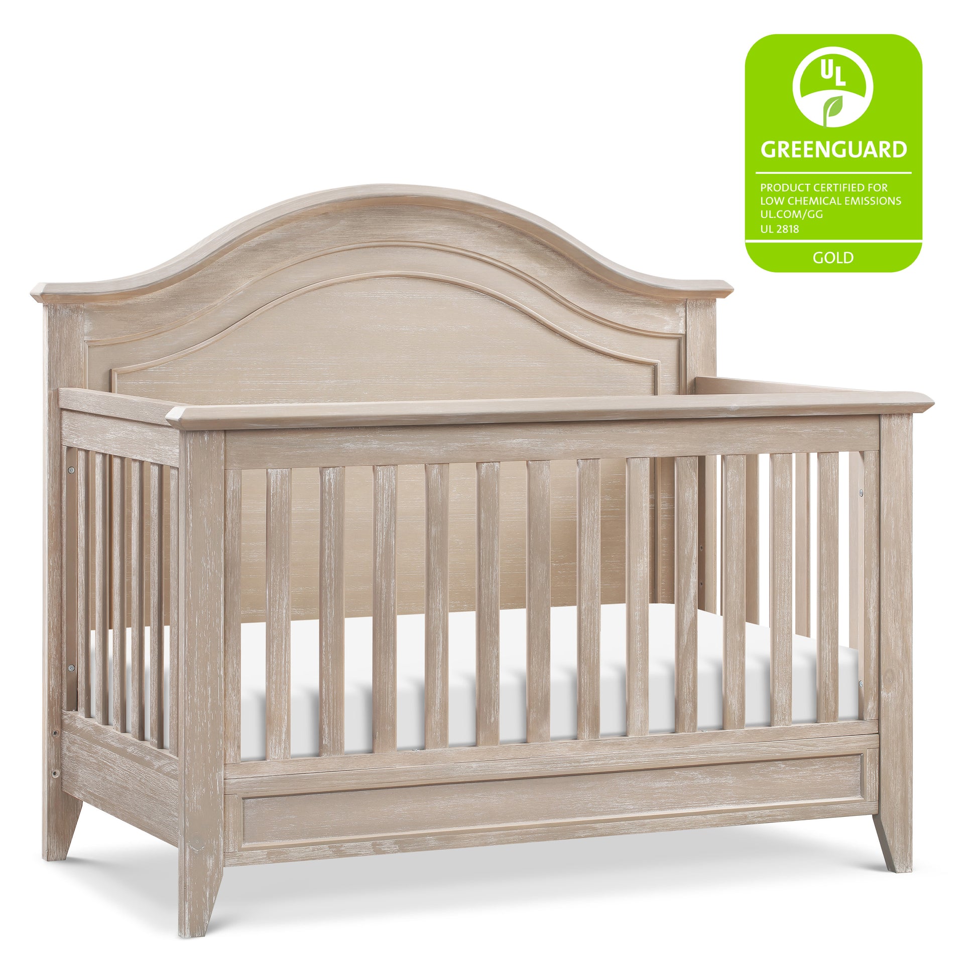 M34401SDB,Monogram by Namesake,Barrow Rustic 4-in-1 Convertible Curve Top Crib in Sandbar