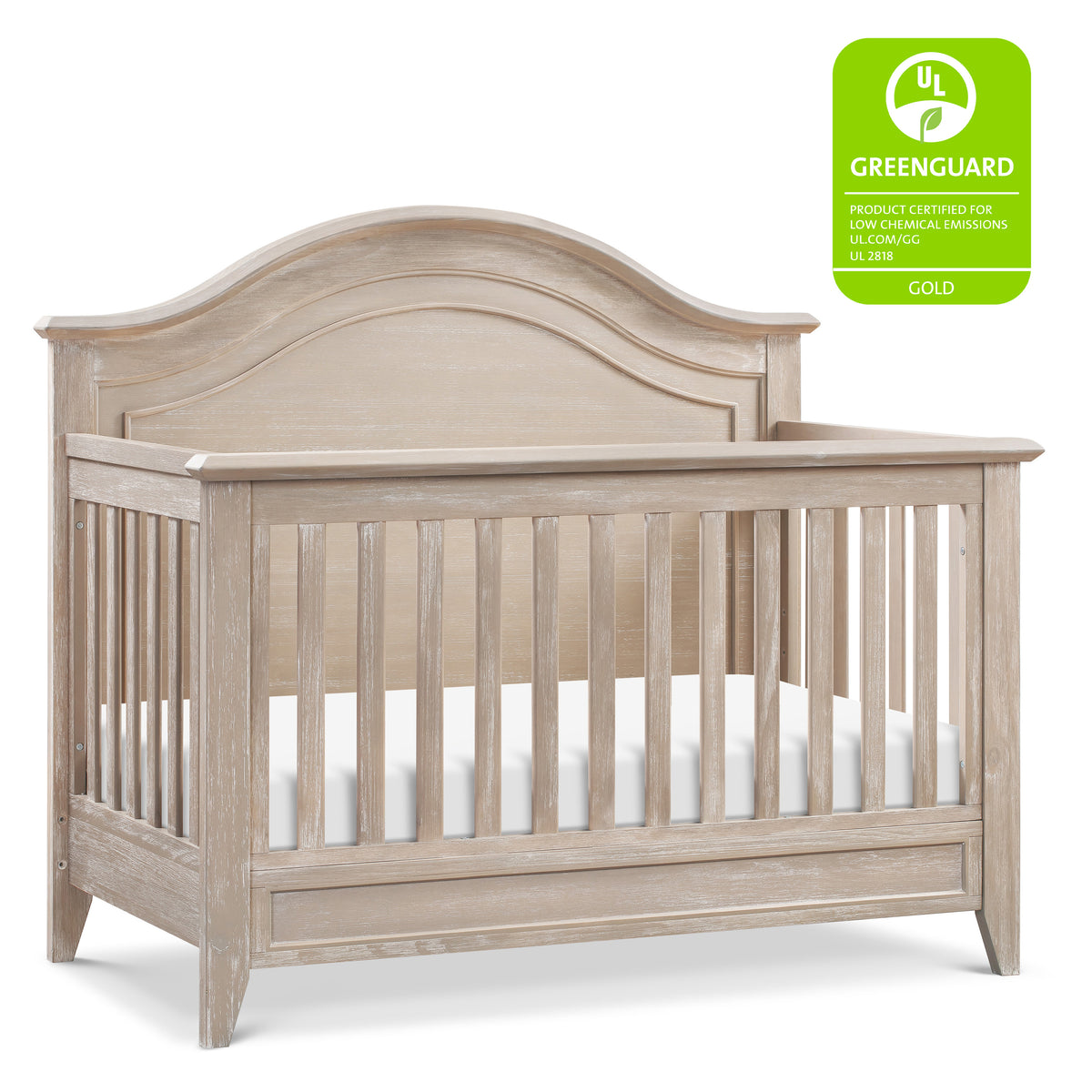 M34401SDB,Monogram by Namesake,Barrow Rustic 4-in-1 Convertible Curve Top Crib in Sandbar