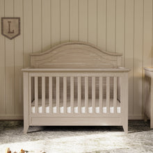 M34401SDB,Monogram by Namesake,Barrow Rustic 4-in-1 Convertible Curve Top Crib in Sandbar