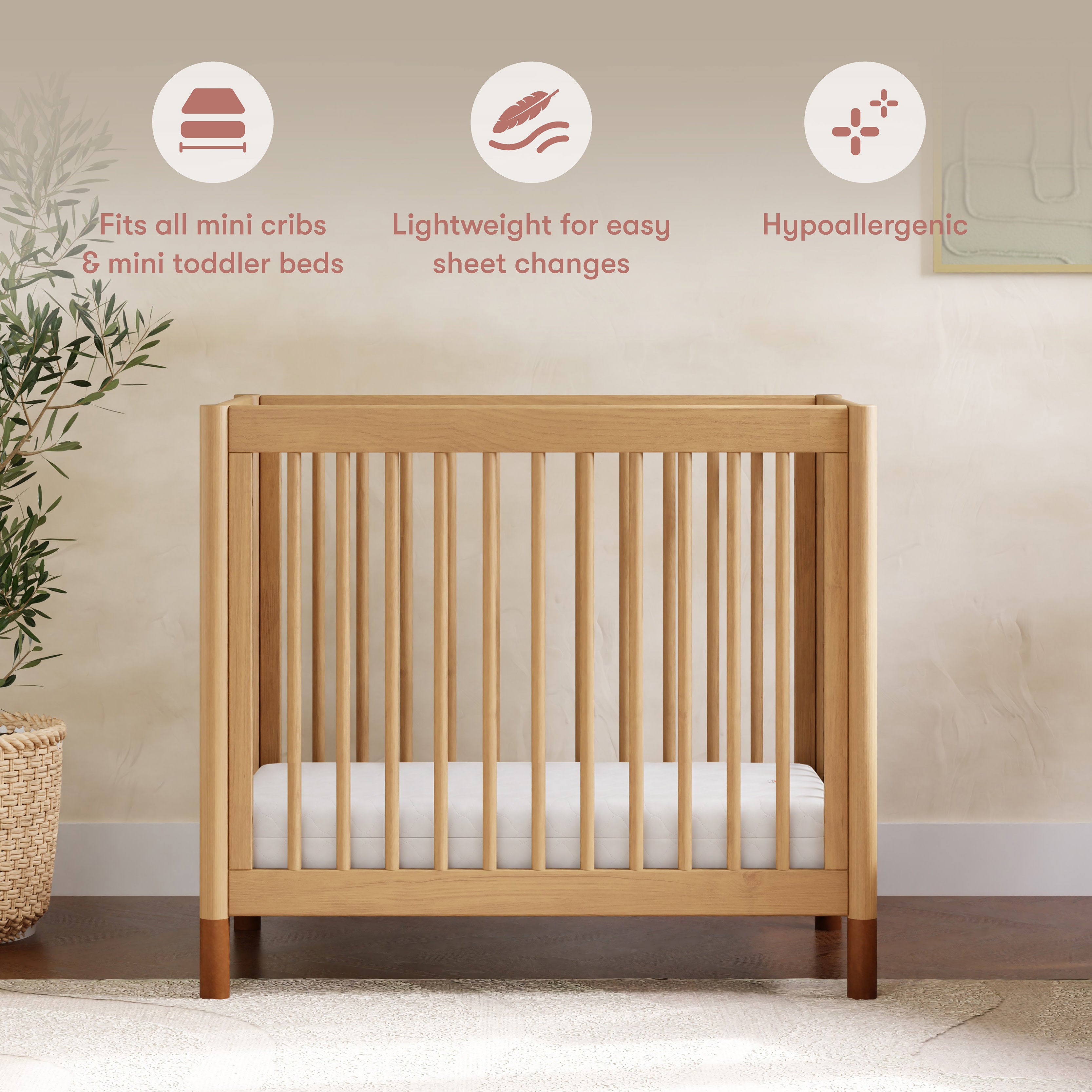 Pure Core Mini Crib Mattress w/ Waterproof Cover – Namesake