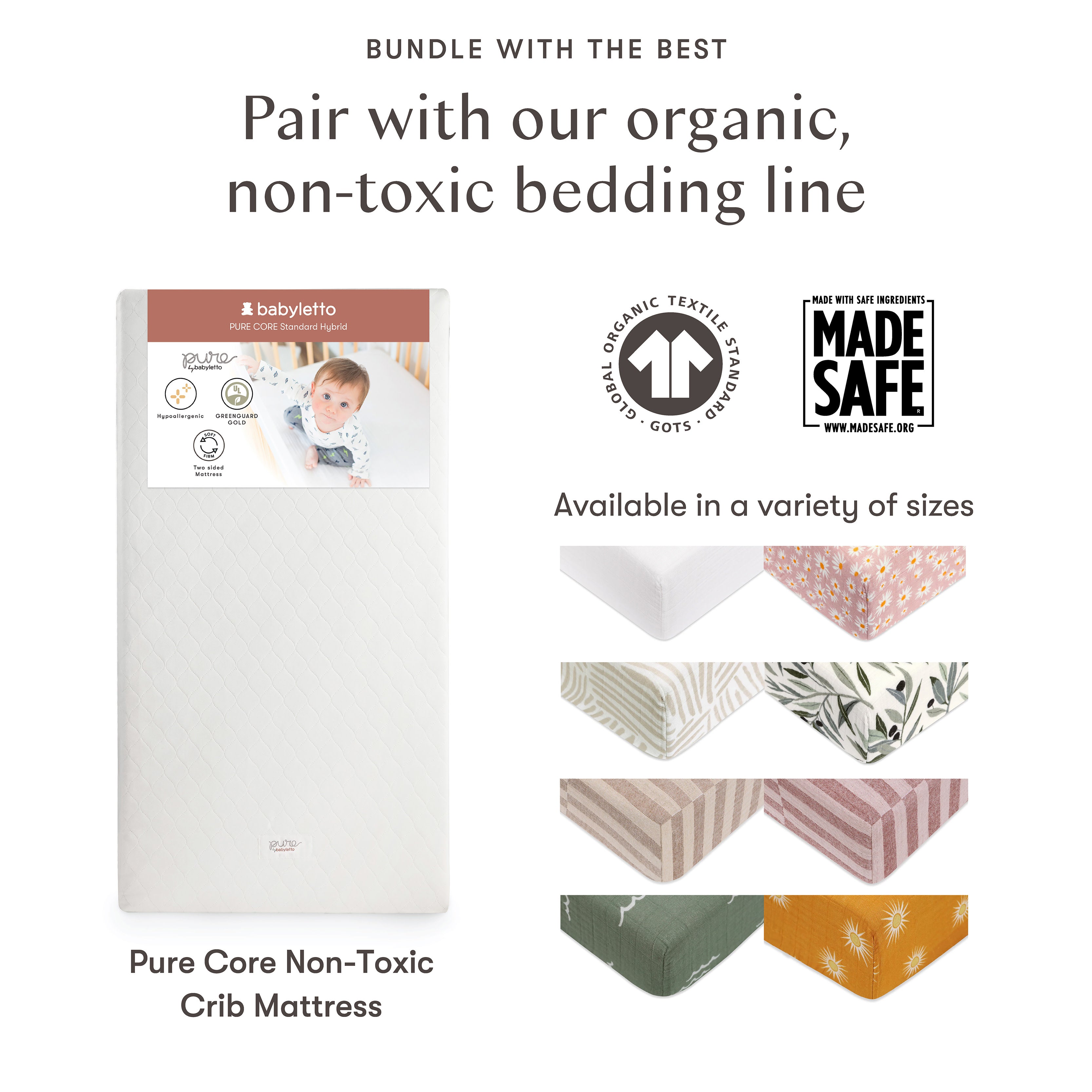 Pure Core Mini Crib Mattress w/ Waterproof Cover – Namesake