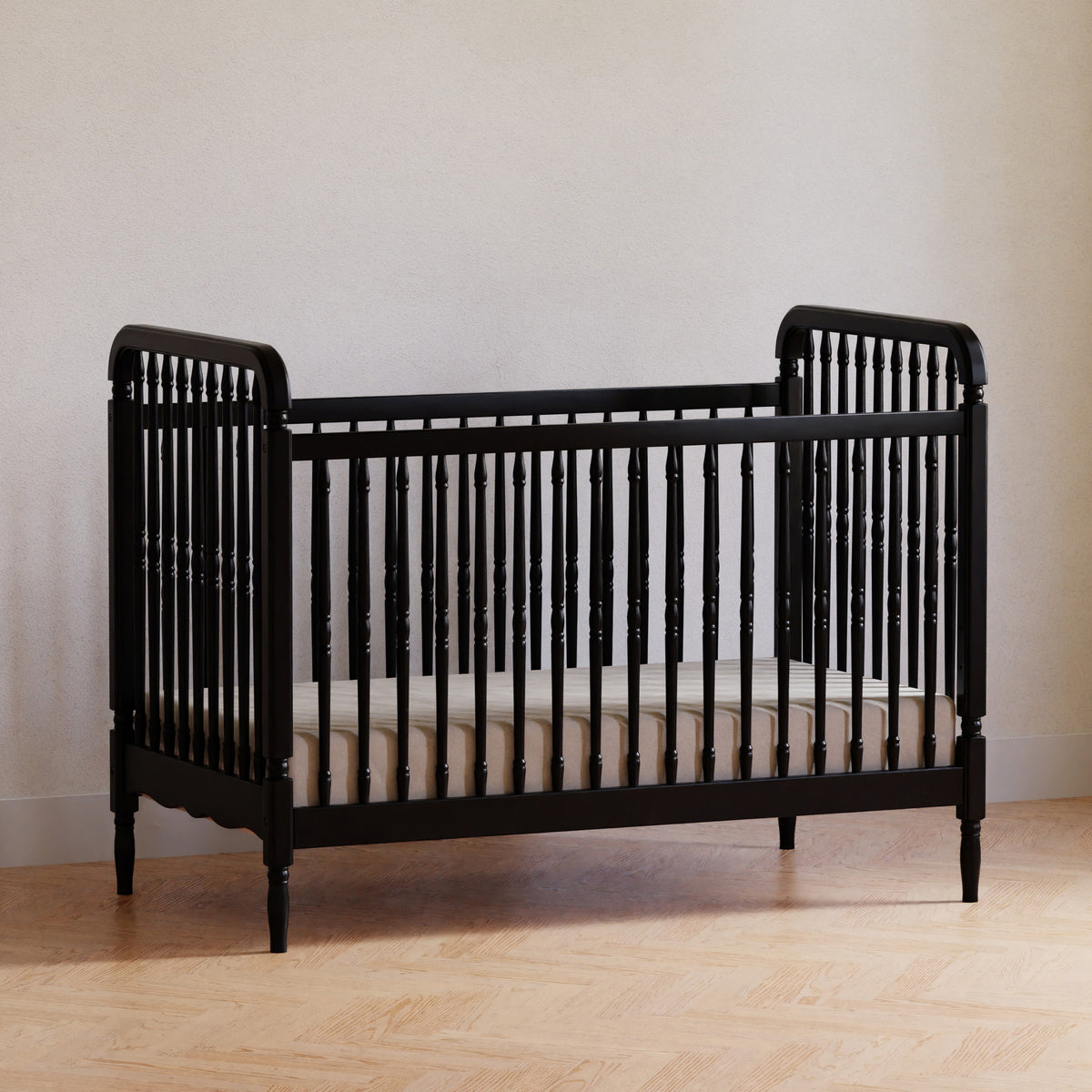 M7101B,Namesake,Liberty 3-in-1 Convertible Spindle Crib w/Toddler Bed Conversion Kit in Black