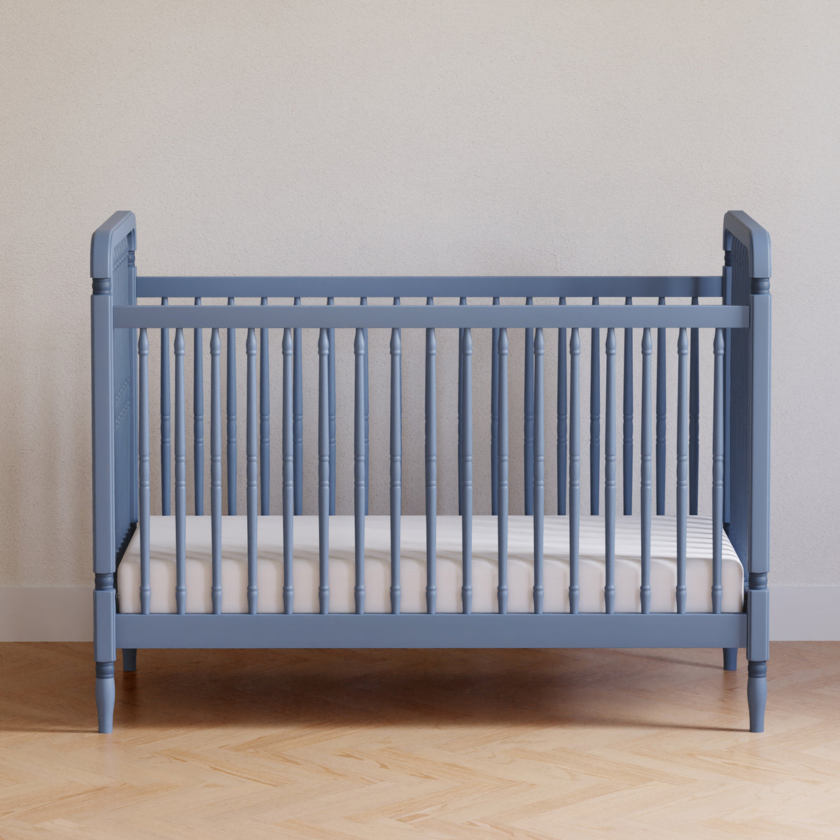 M7101CVB,Namesake,Liberty 3-in-1 Convertible Spindle Crib w/Toddler Bed Conversion Kit in Cove Blue