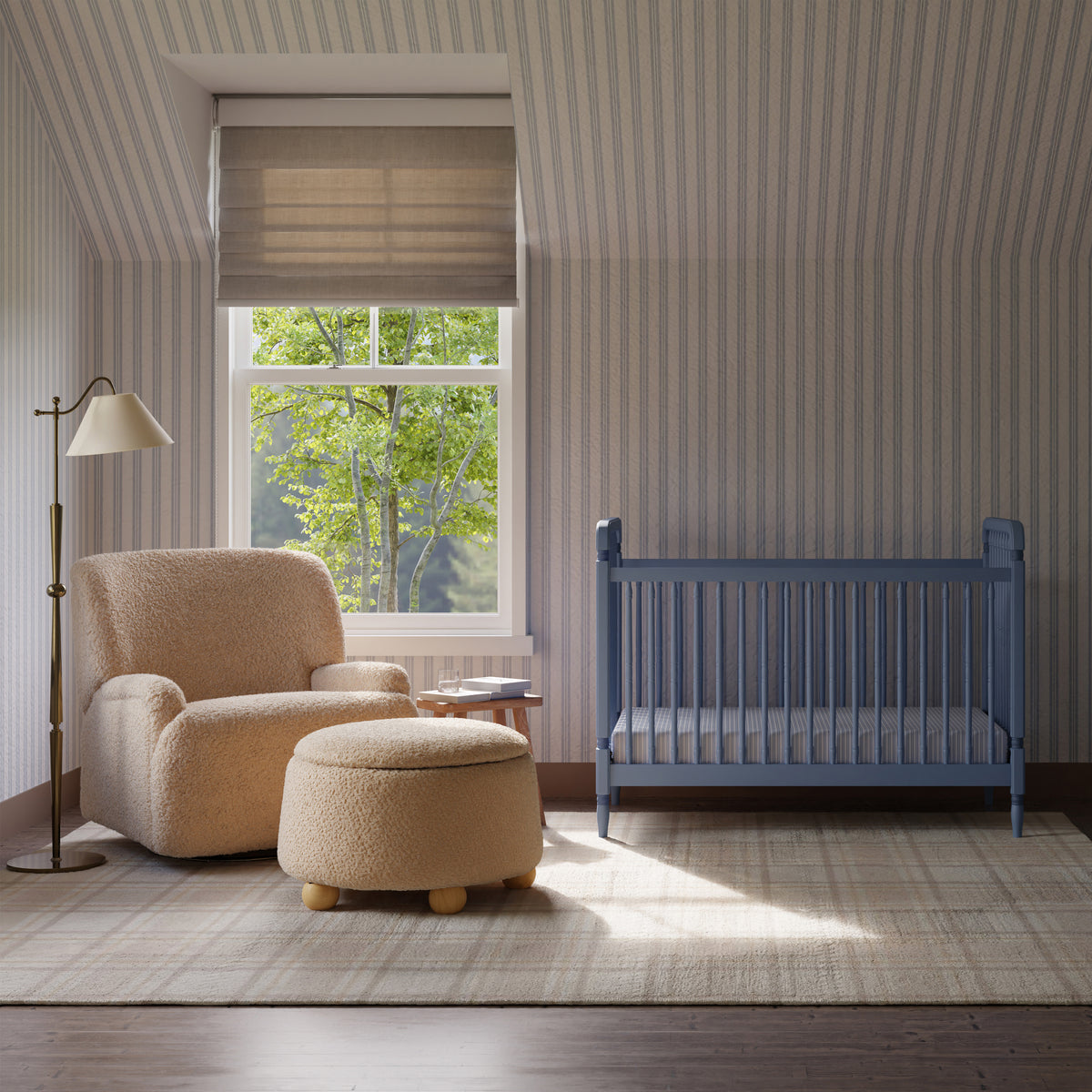 M7101CVB,Namesake,Liberty 3-in-1 Convertible Spindle Crib w/Toddler Bed Conversion Kit in Cove Blue