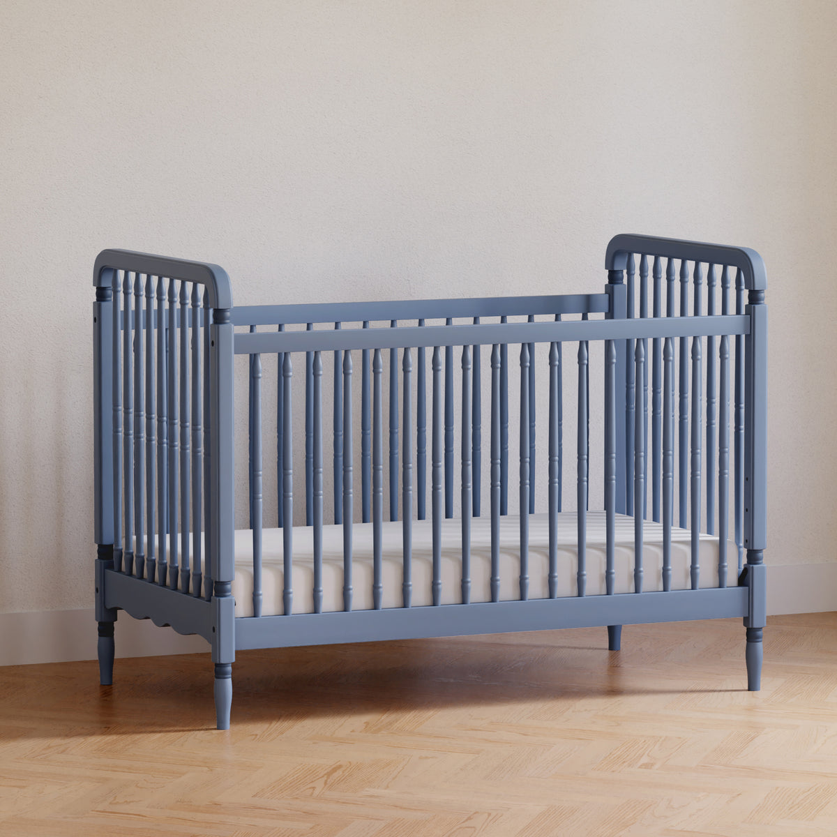 M7101CVB,Namesake,Liberty 3-in-1 Convertible Spindle Crib w/Toddler Bed Conversion Kit in Cove Blue