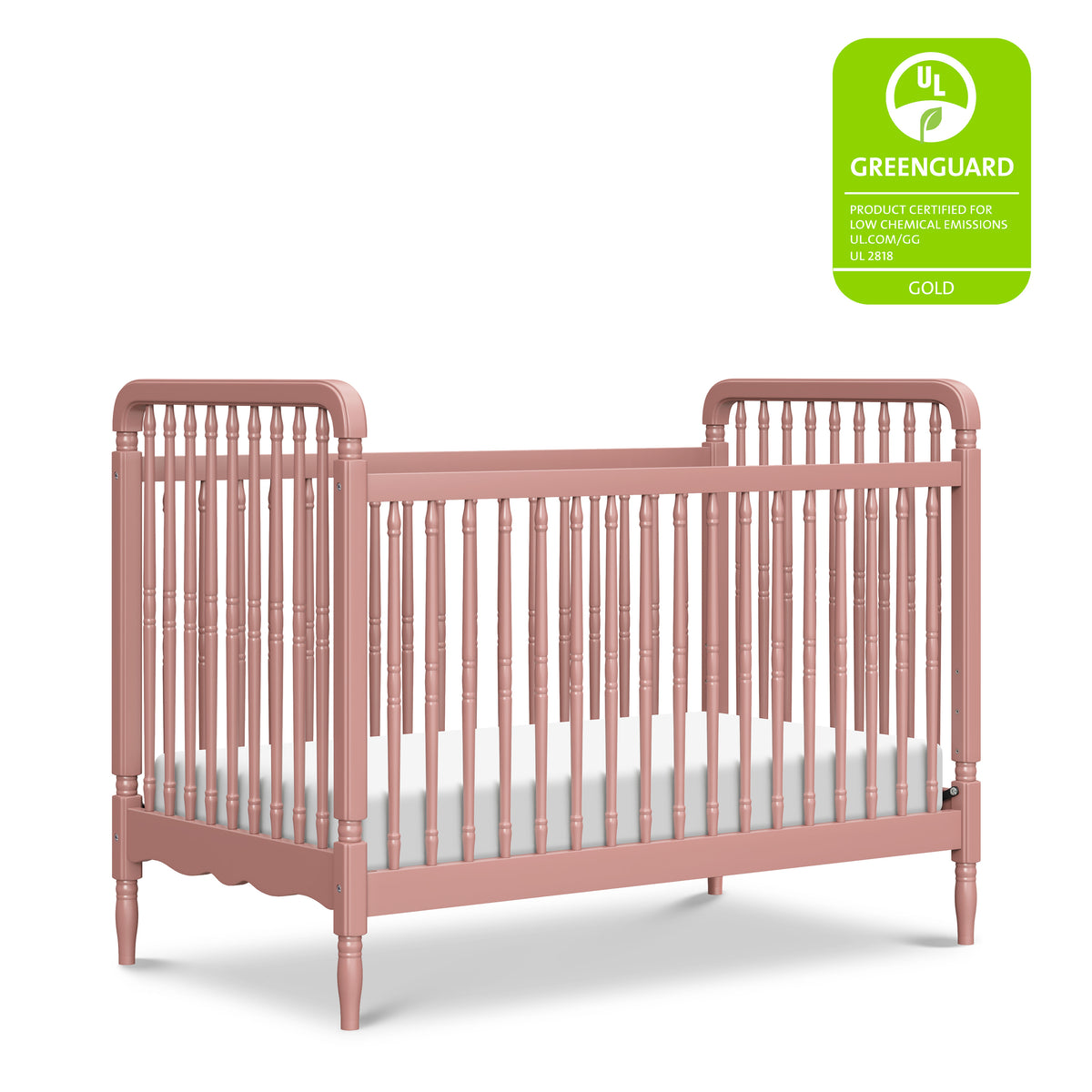 M7101DTR,Namesake,Liberty 3-in-1 Convertible Spindle Crib w/Toddler Bed Conversion Kit in Dusty Rose