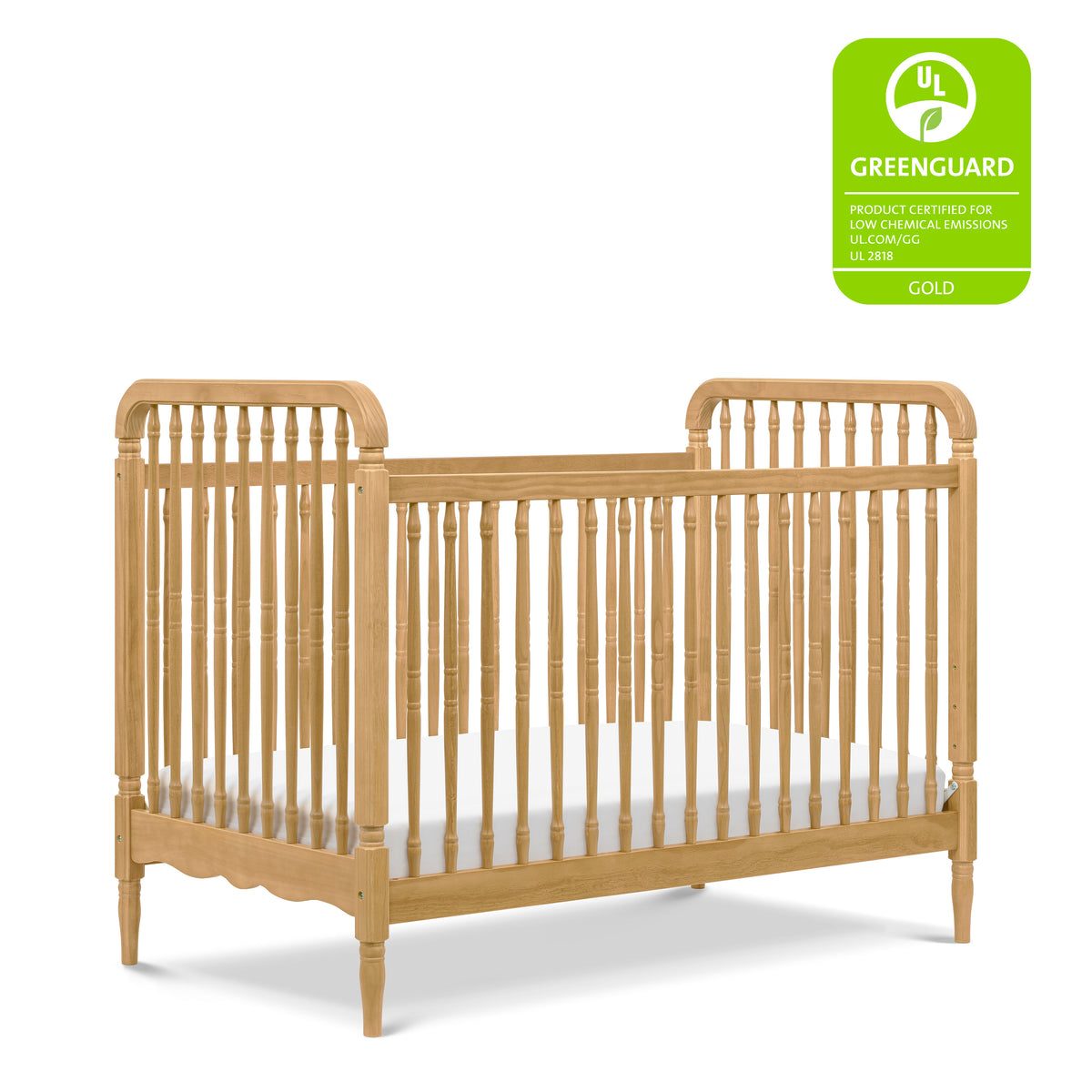 M7101HY,Namesake,Liberty 3-in-1 Convertible Spindle Crib w/Toddler Bed Conversion Kit in Honey