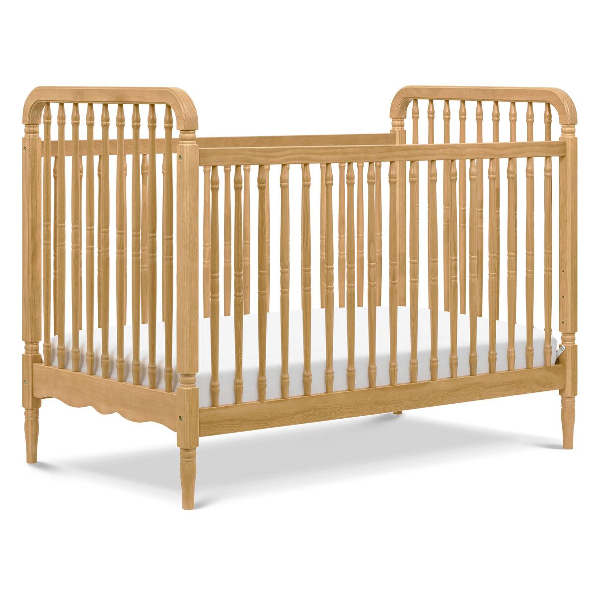 M7101HY,Namesake,Liberty 3-in-1 Convertible Spindle Crib w/Toddler Bed Conversion Kit in Honey