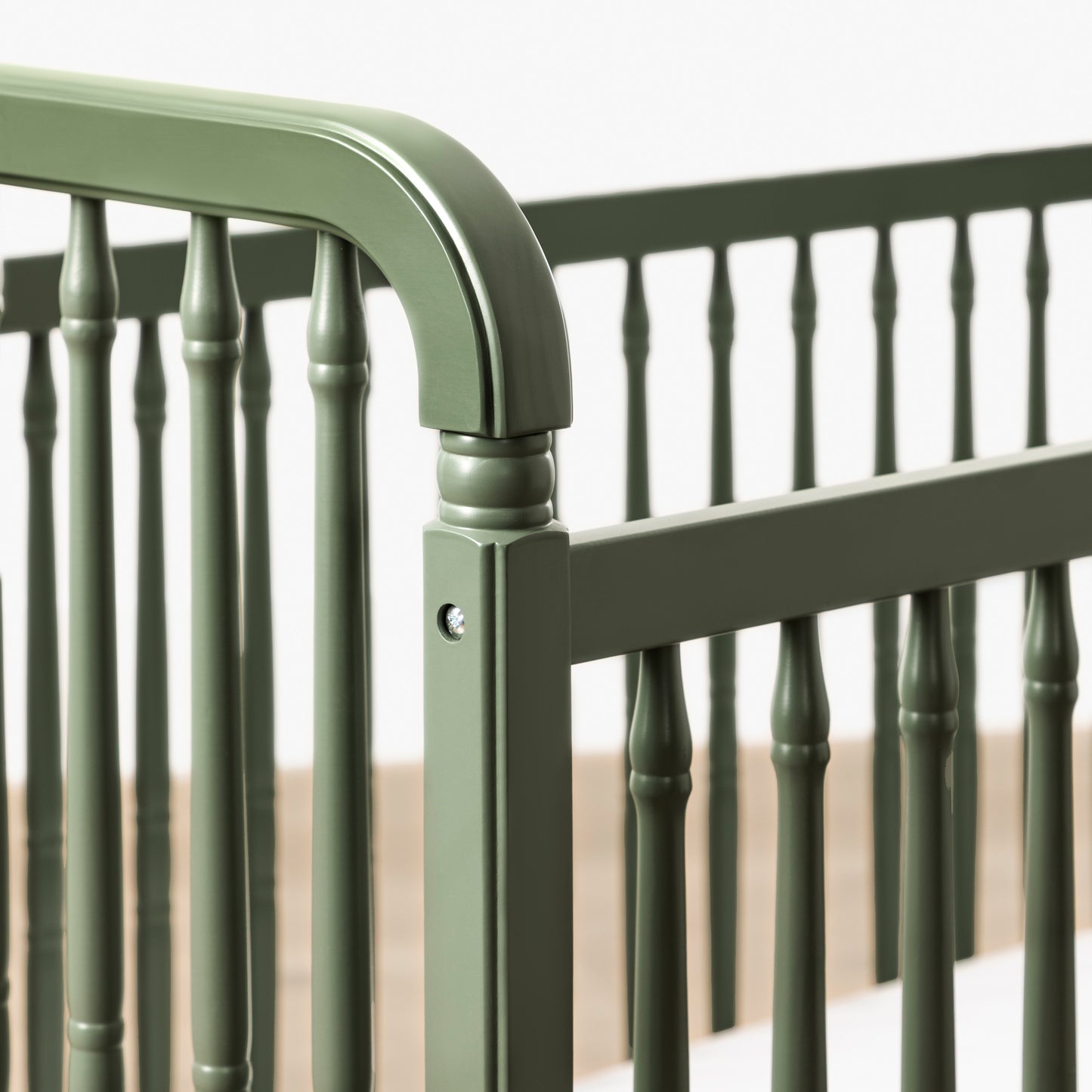 M7101JP,Namesake,Liberty 3-in-1 Convertible Spindle Crib w/Toddler Bed Conversion Kit in Juniper
