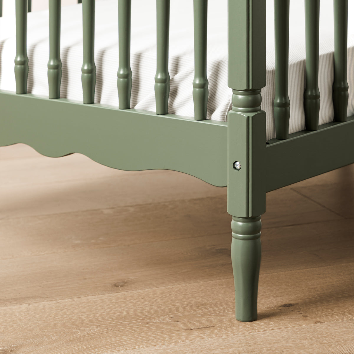 M7101JP,Namesake,Liberty 3-in-1 Convertible Spindle Crib w/Toddler Bed Conversion Kit in Juniper