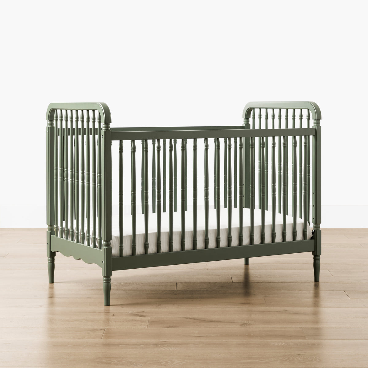M7101JP,Namesake,Liberty 3-in-1 Convertible Spindle Crib w/Toddler Bed Conversion Kit in Juniper