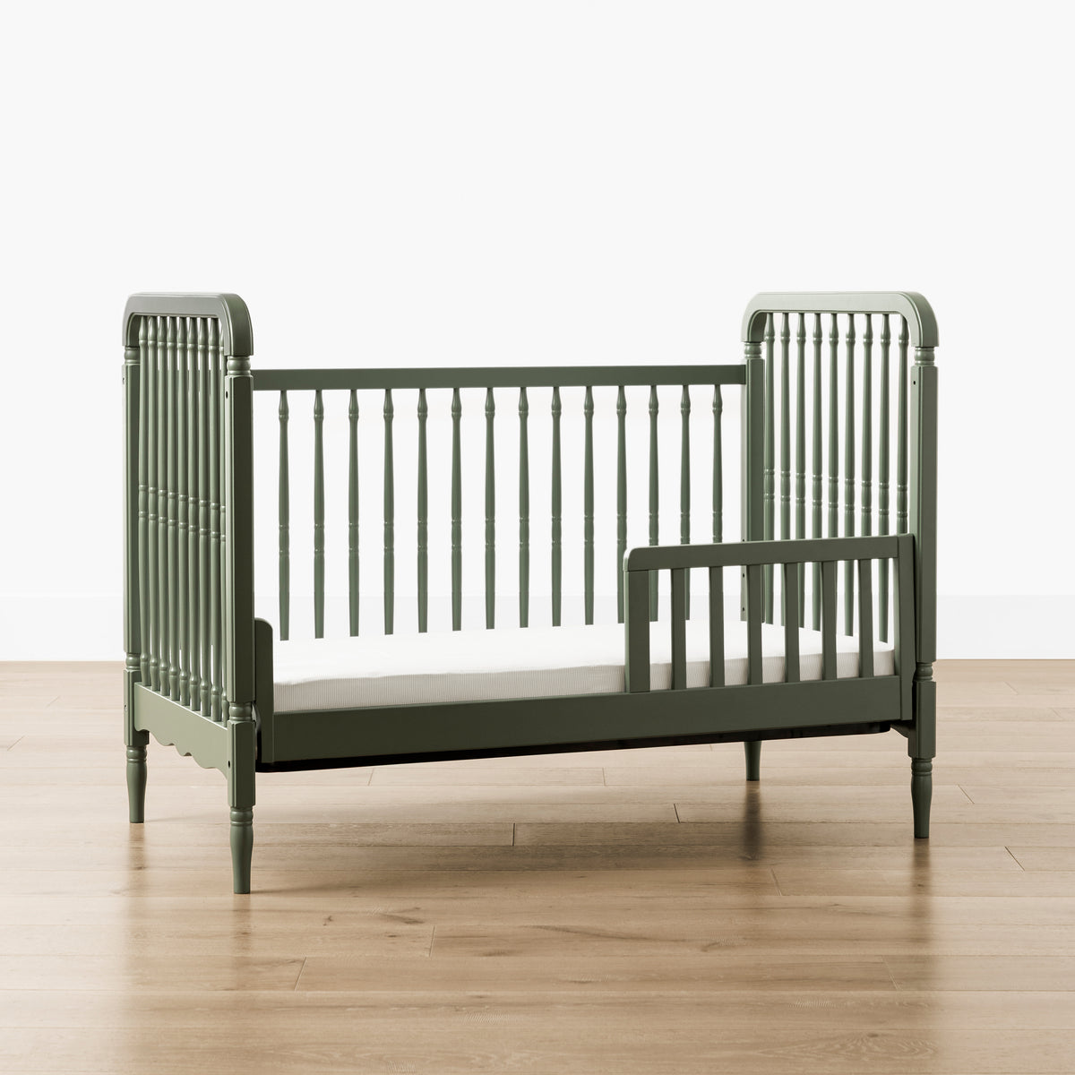 M7101JP,Namesake,Liberty 3-in-1 Convertible Spindle Crib w/Toddler Bed Conversion Kit in Juniper