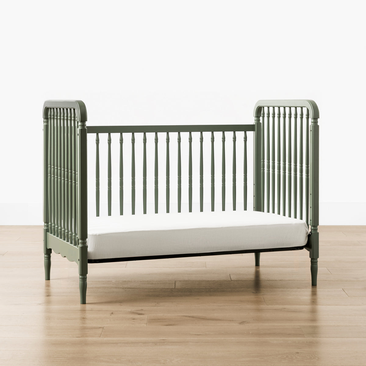 M7101JP,Namesake,Liberty 3-in-1 Convertible Spindle Crib w/Toddler Bed Conversion Kit in Juniper