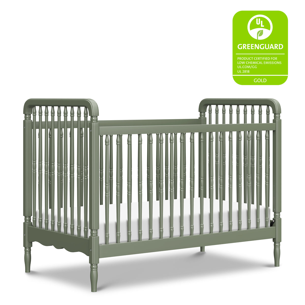 M7101JP,Namesake,Liberty 3-in-1 Convertible Spindle Crib w/Toddler Bed Conversion Kit in Juniper